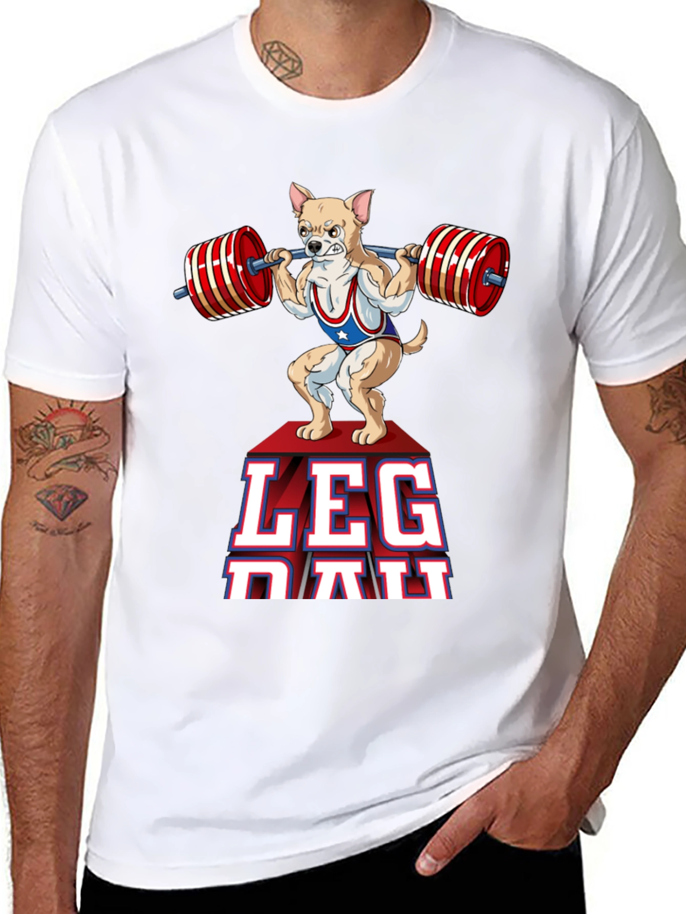 Leg Day Dog T-Shirt Gym Workout Apparel