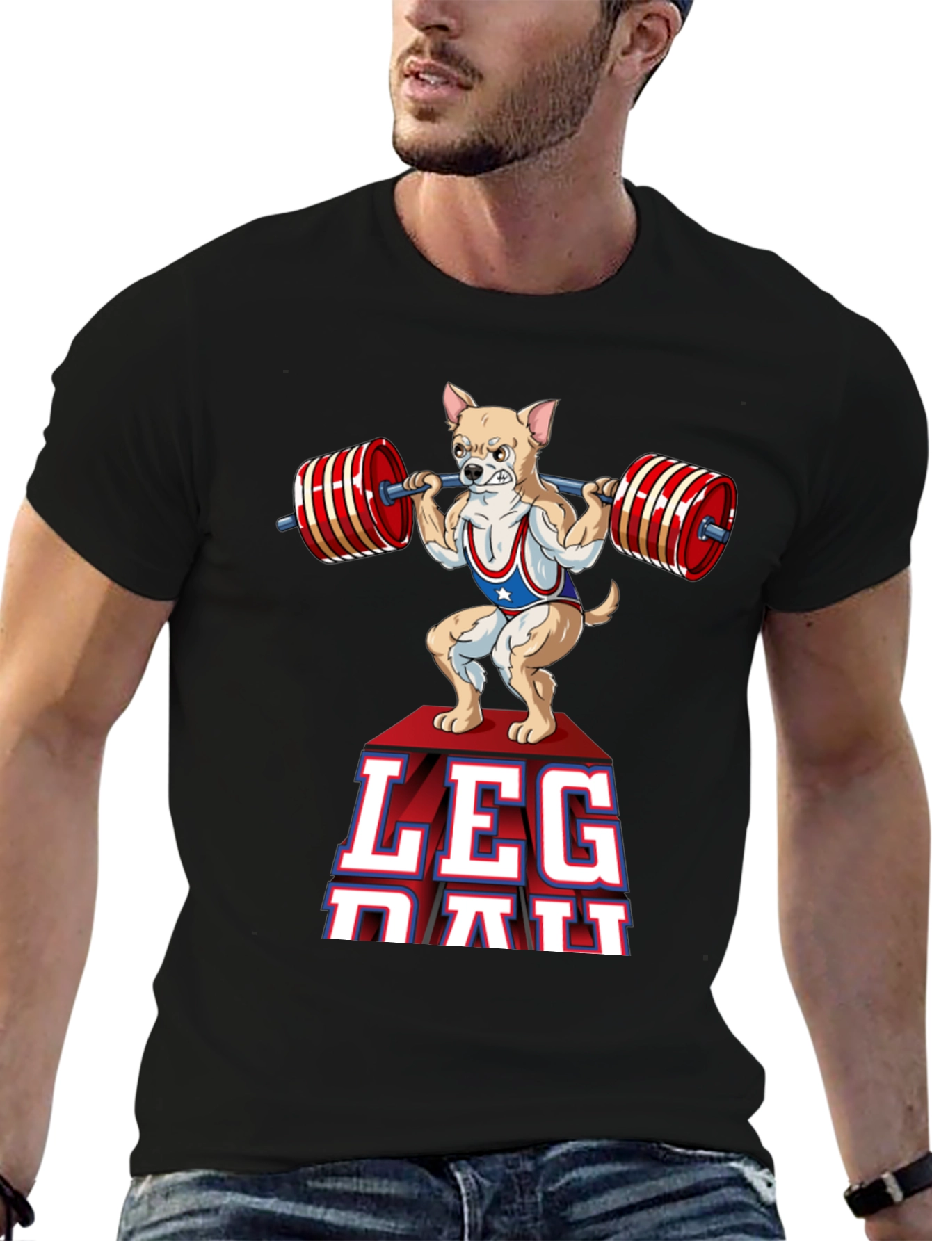 Leg Day Dog T-Shirt Gym Workout Apparel