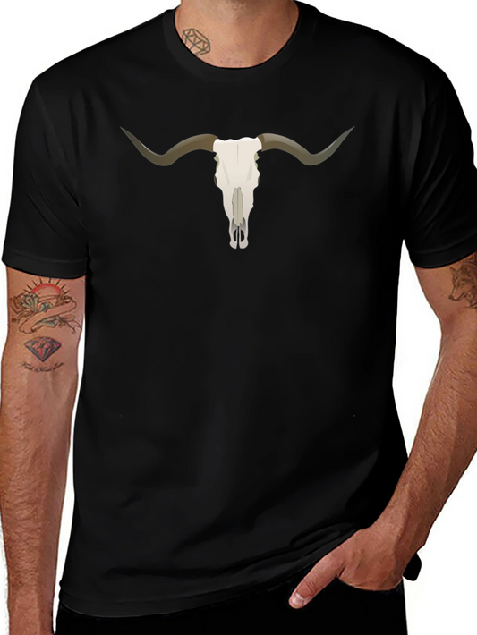 Steer Skull Graphic Tee - Unisex Black T-Shirt
