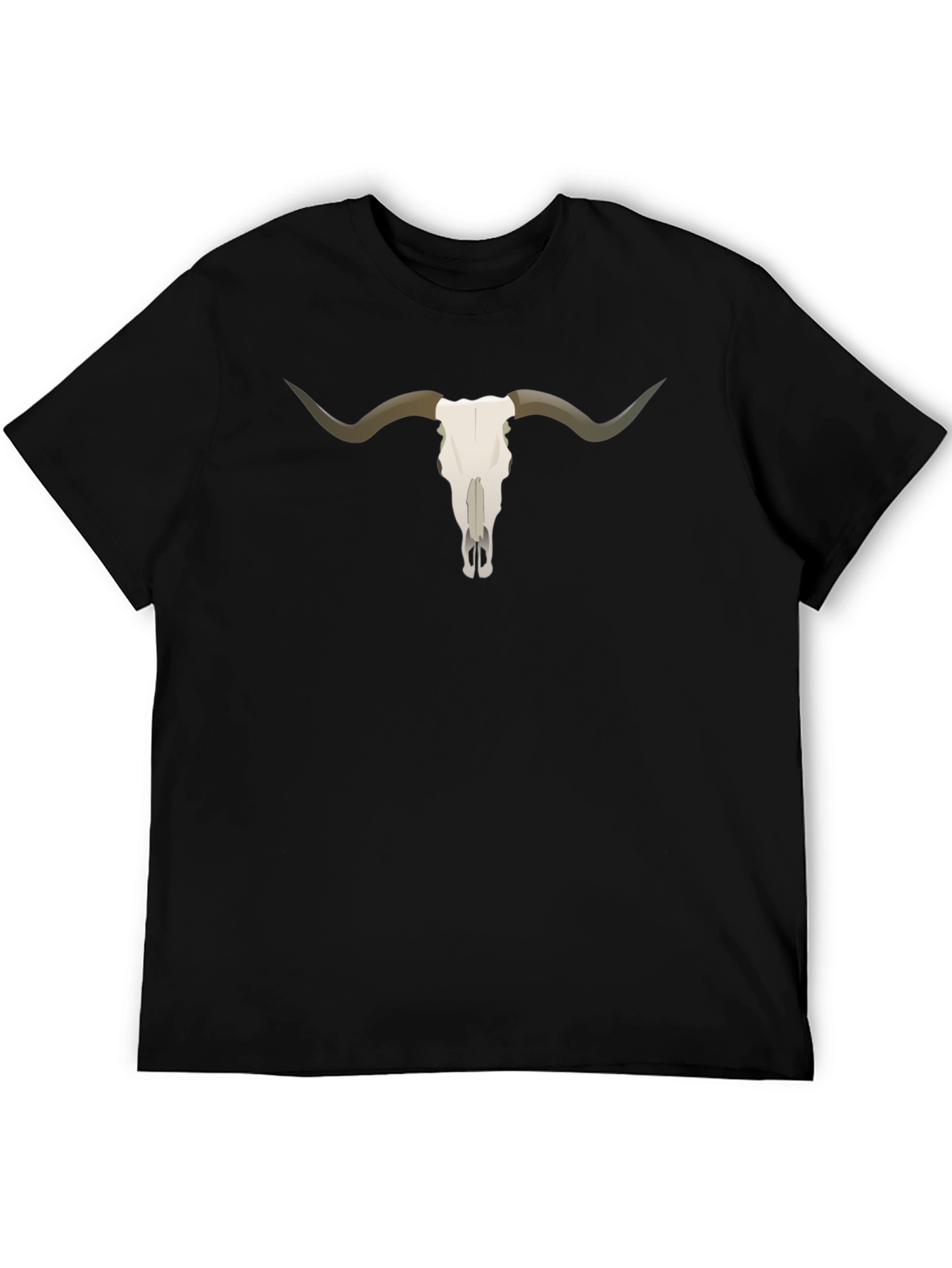 Steer Skull Graphic Tee - Unisex Black T-Shirt
