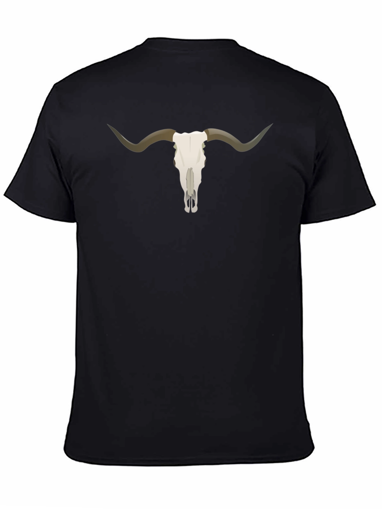 Steer Skull Graphic Tee - Unisex Black T-Shirt