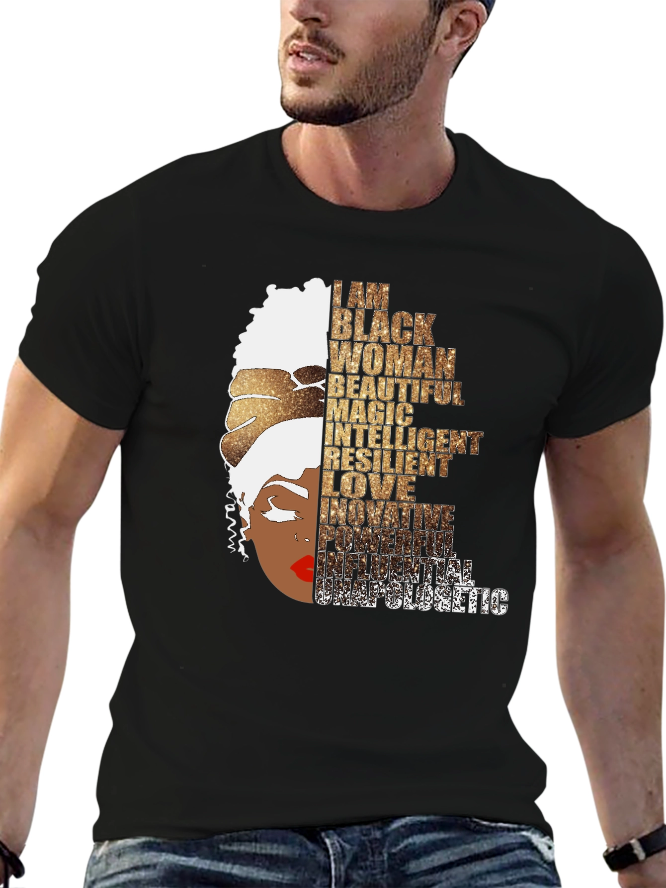 Empowered Black Woman Graphic Tee - Black Pride