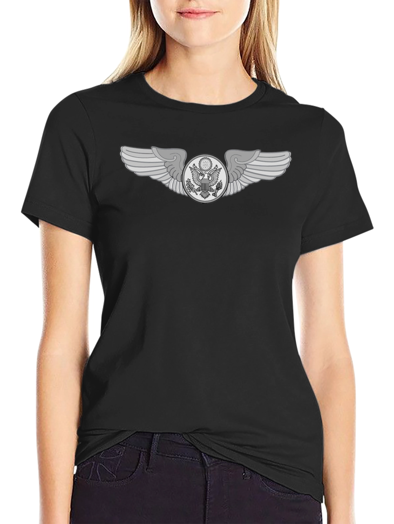 Golfing Eagle Wing Black Tee