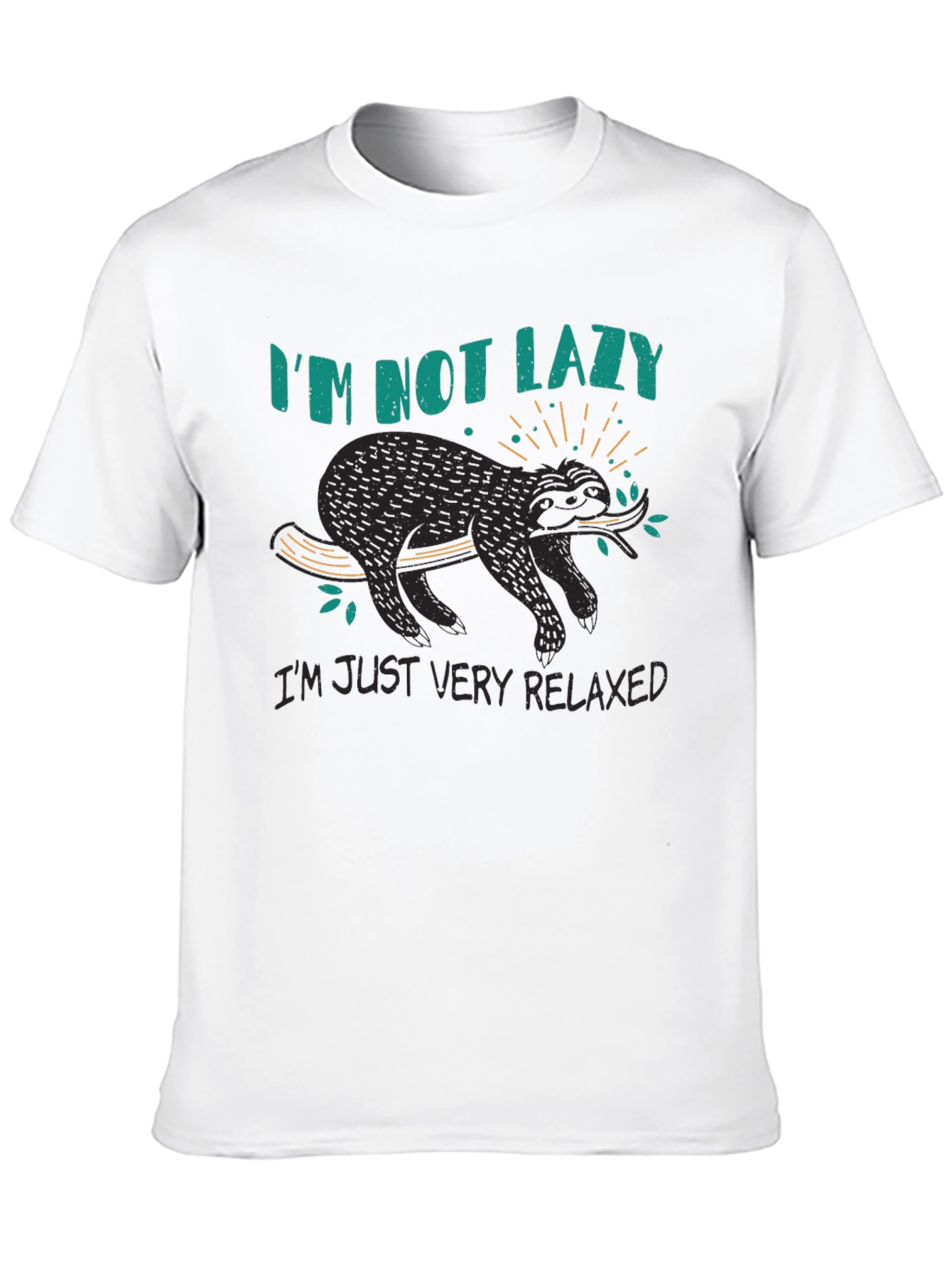 Relaxed Sloth Graphic T-Shirt - Black