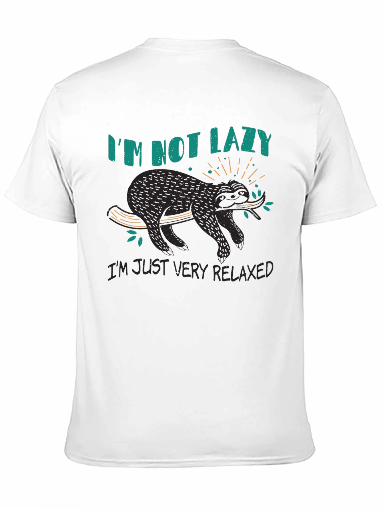Relaxed Sloth Graphic T-Shirt - Black