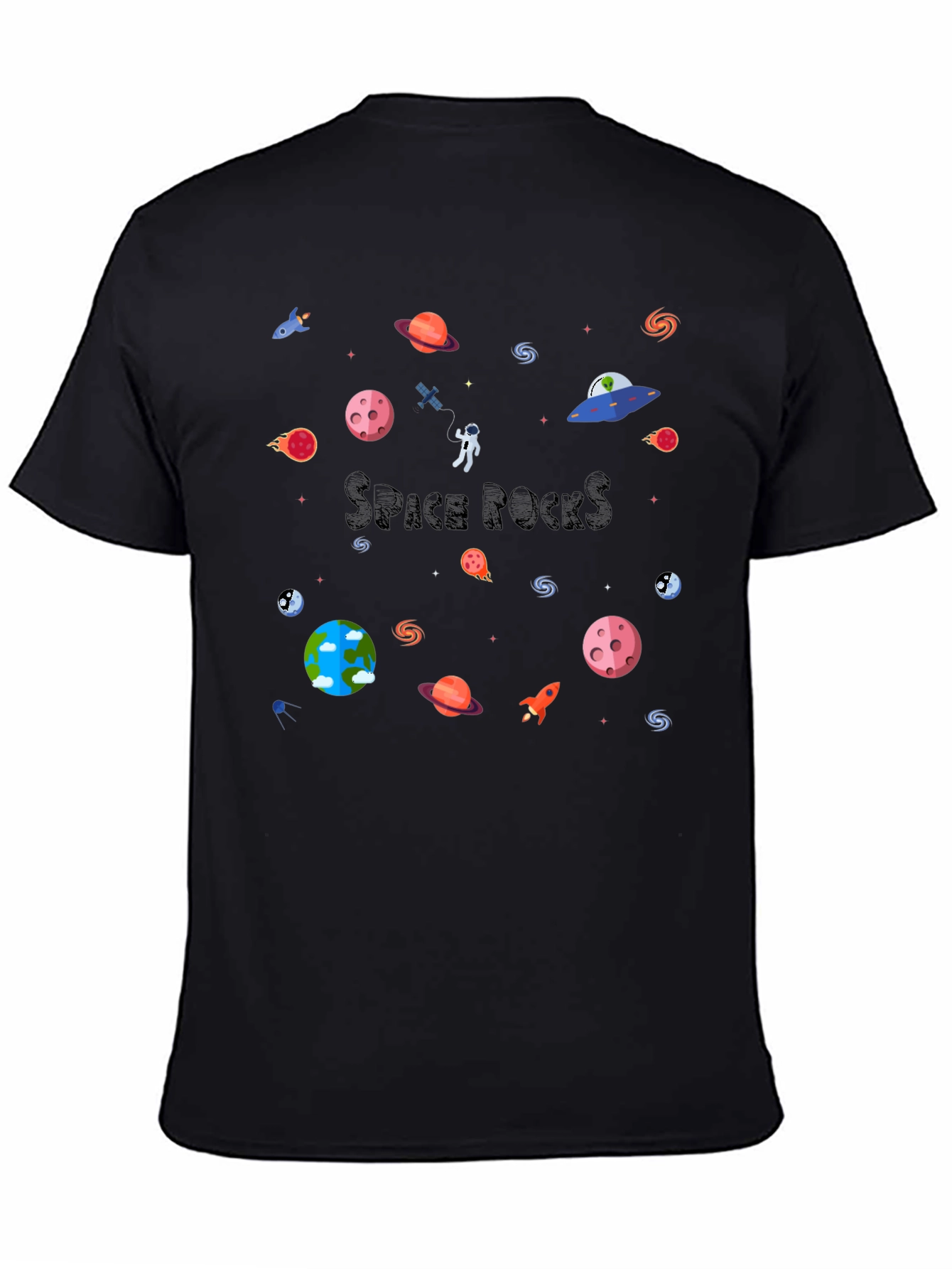 Space Rocks Black T-Shirt