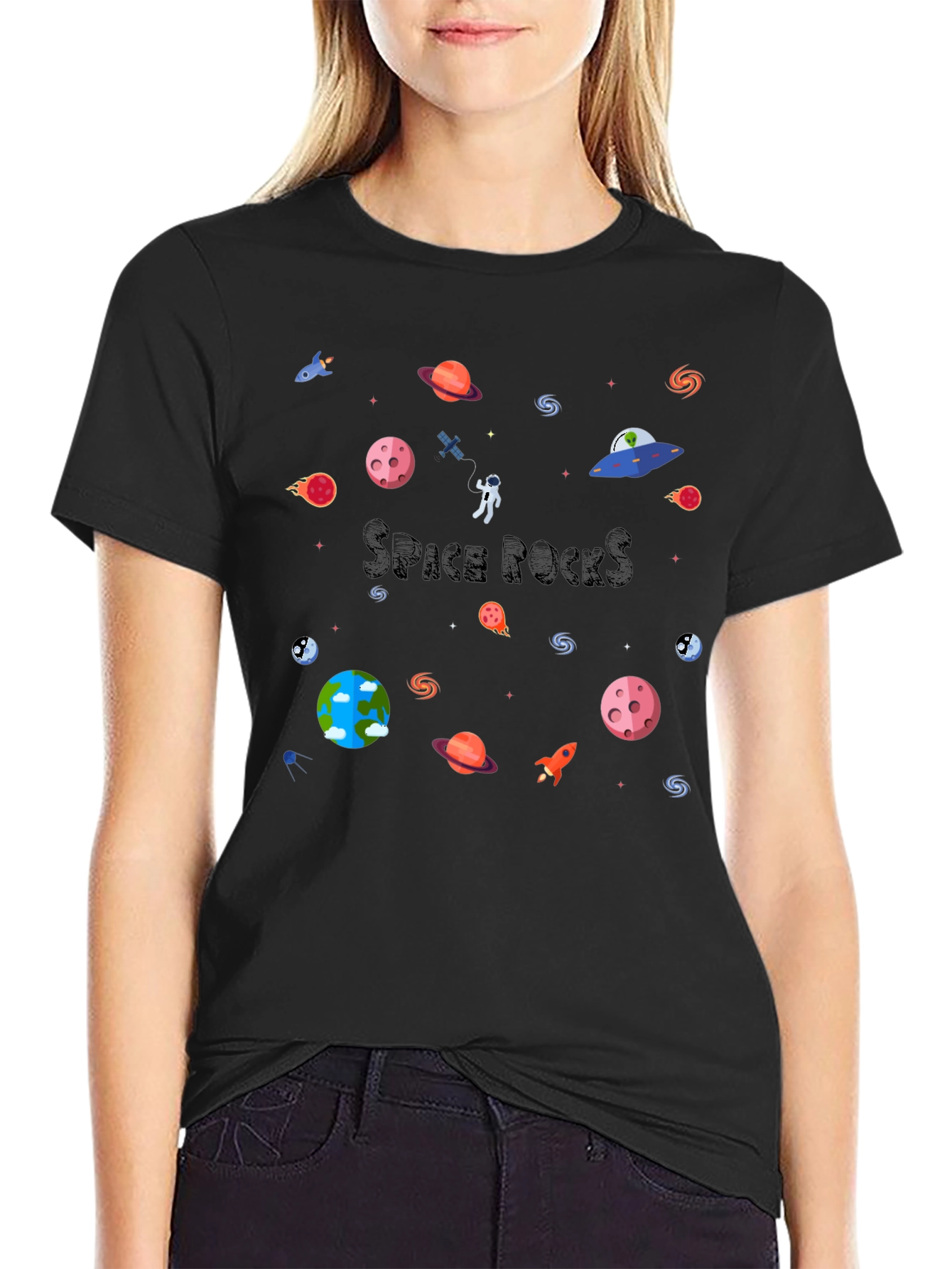 Space Rocks Black T-Shirt
