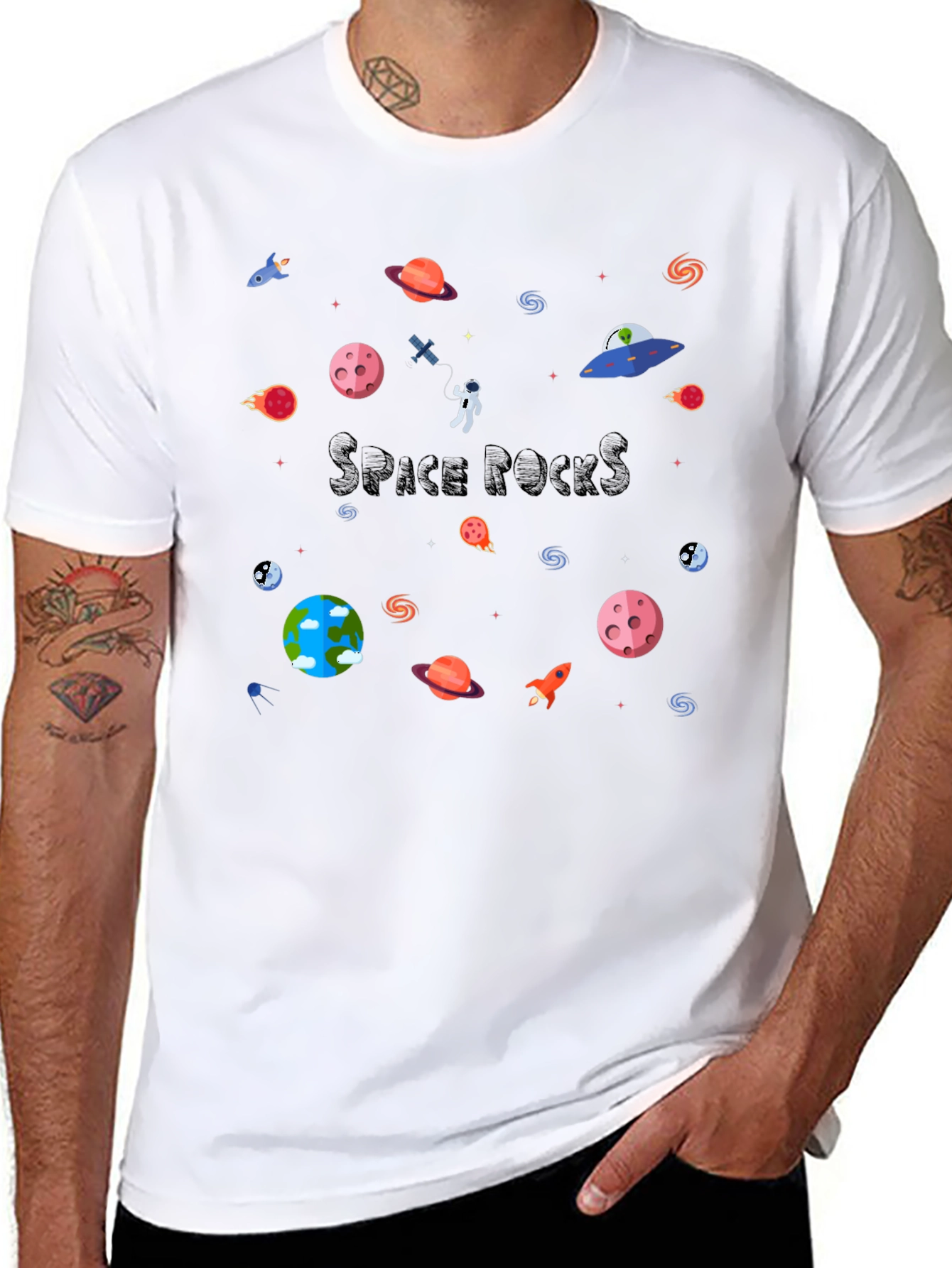 Space Rocks Black T-Shirt