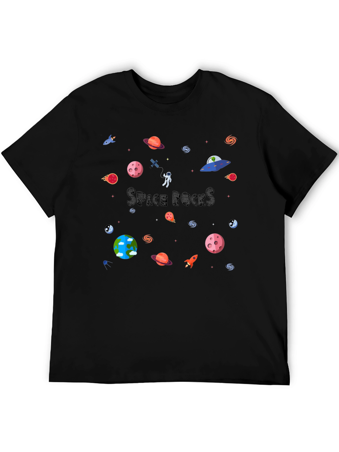 Space Rocks Black T-Shirt
