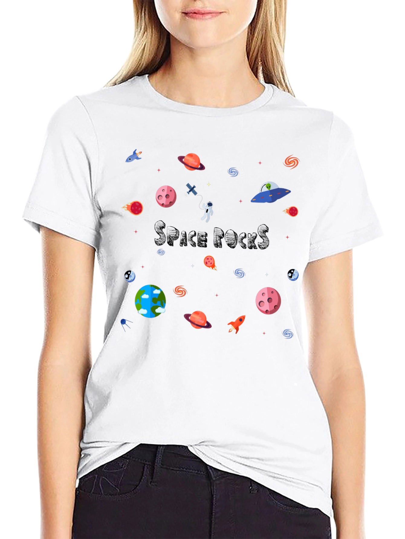 Space Rocks Black T-Shirt