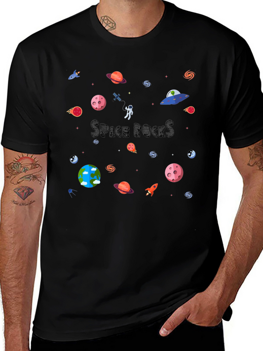 Space Rocks Black T-Shirt