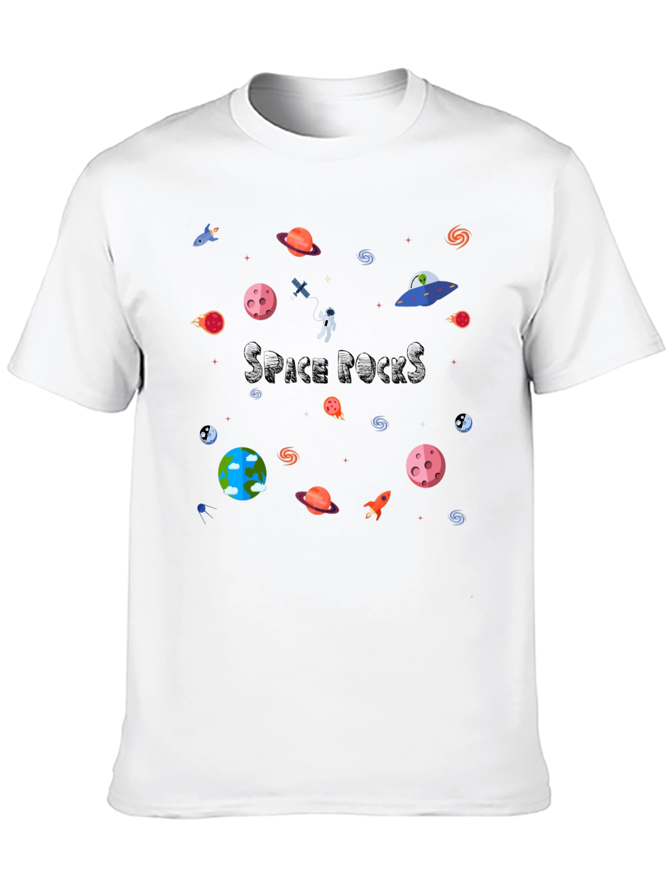Space Rocks Black T-Shirt