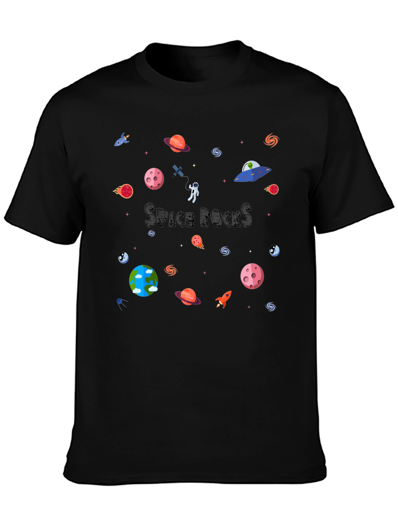 Space Rocks Black T-Shirt