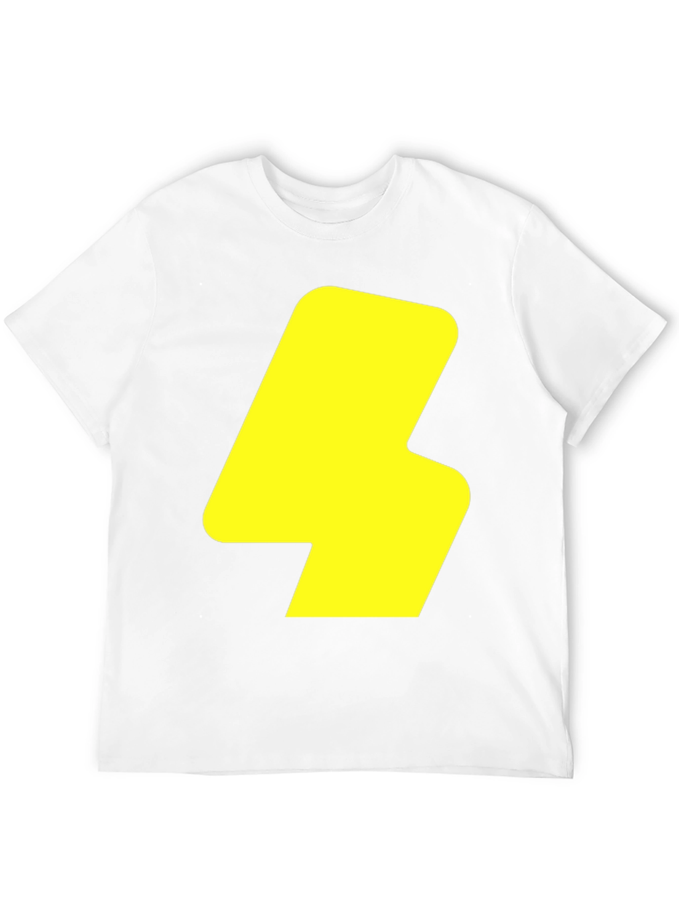 Bold Yellow Lightning Bolt Graphic Black T-Shirt