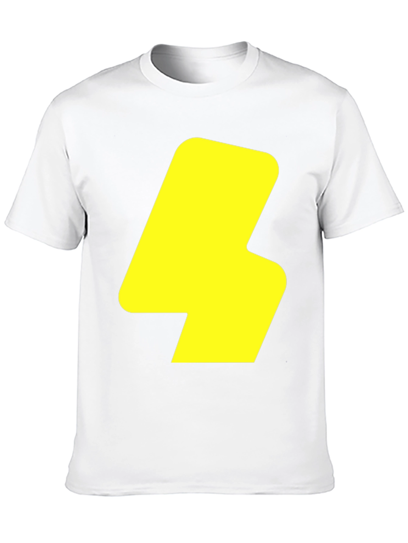 Bold Yellow Lightning Bolt Graphic Black T-Shirt