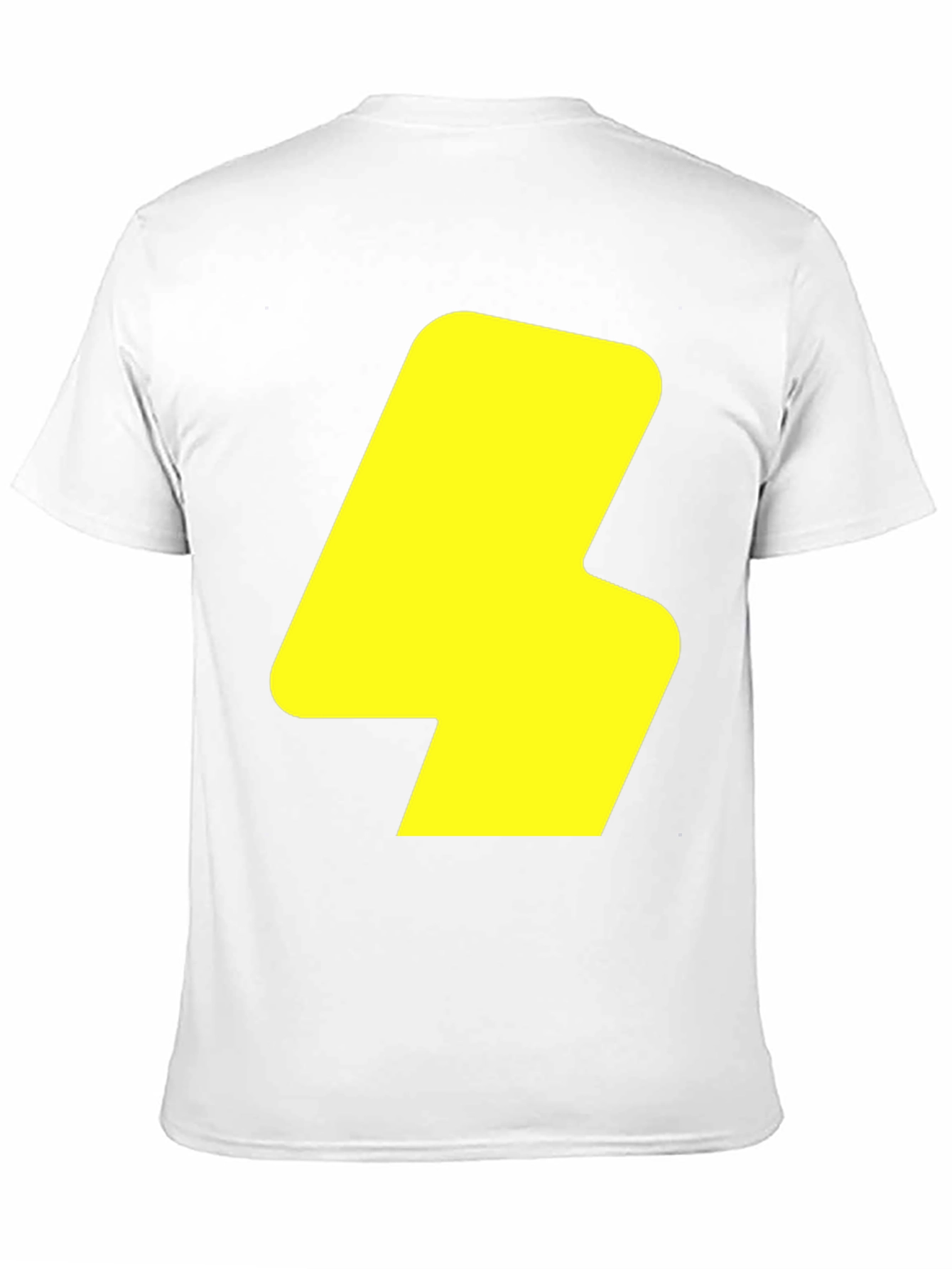 Bold Yellow Lightning Bolt Graphic Black T-Shirt