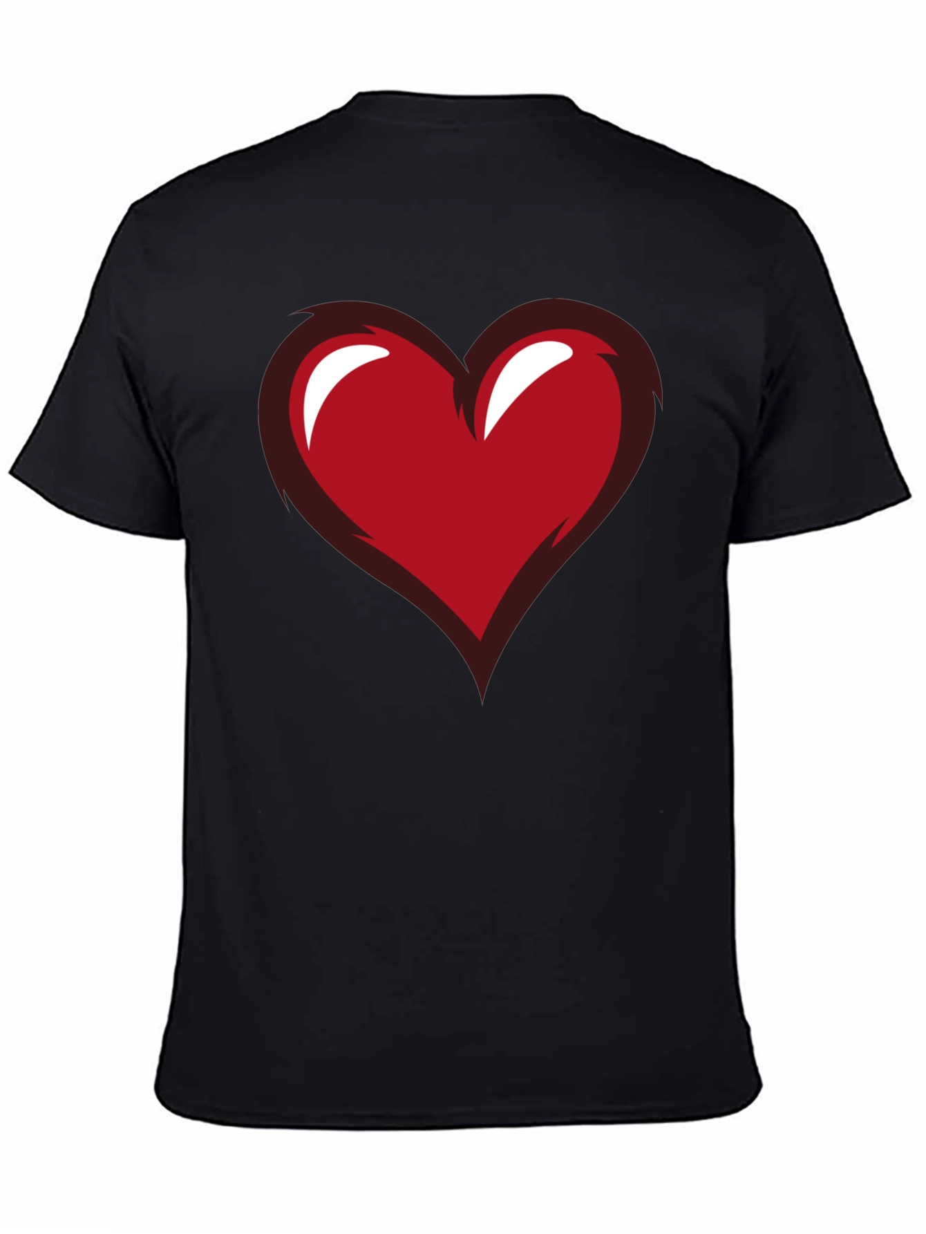 Heart Graphic Black Tee - Stylish Casual Wear