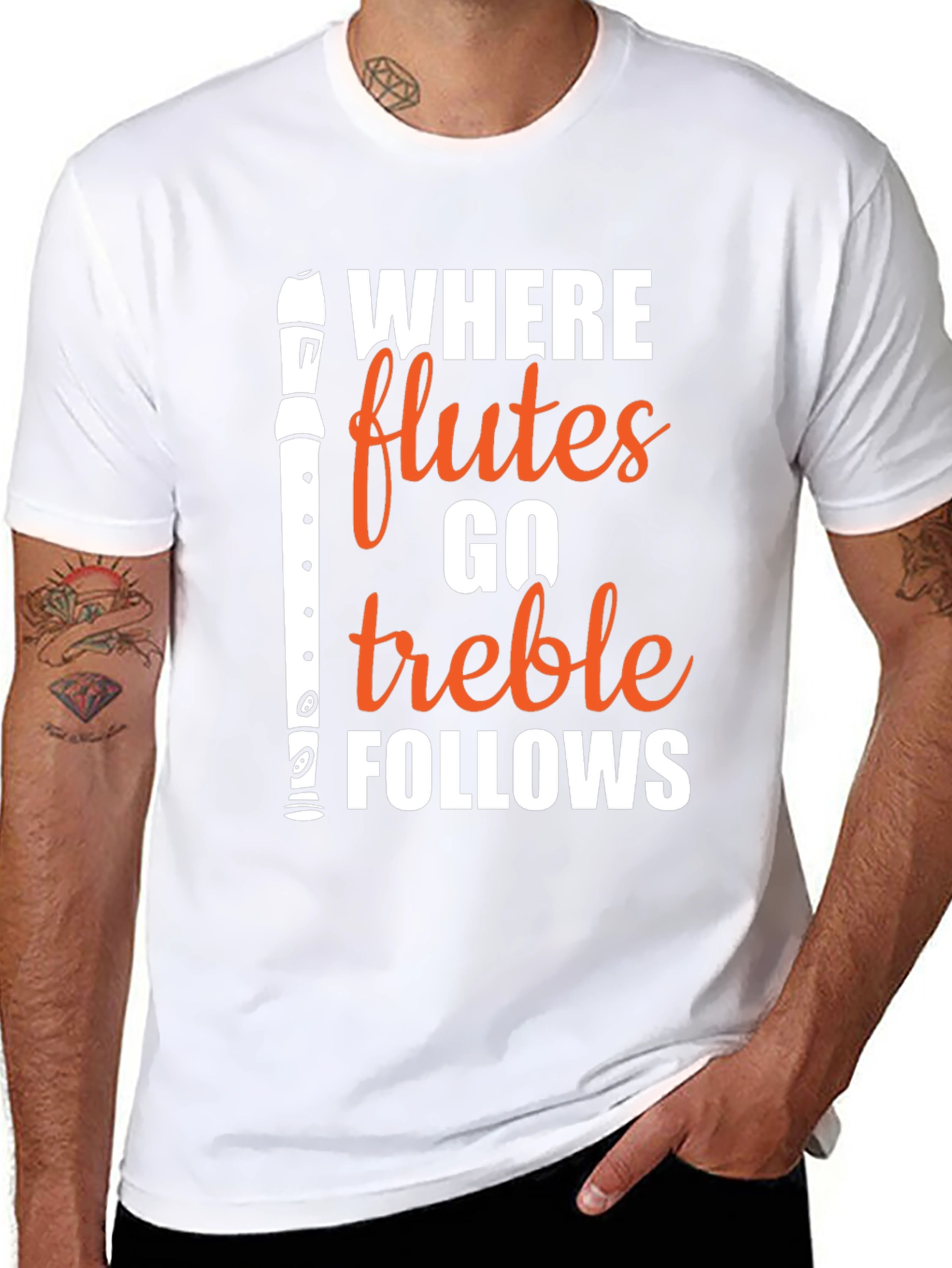 Where Flutes Go Treble Follows Black T-Shirt