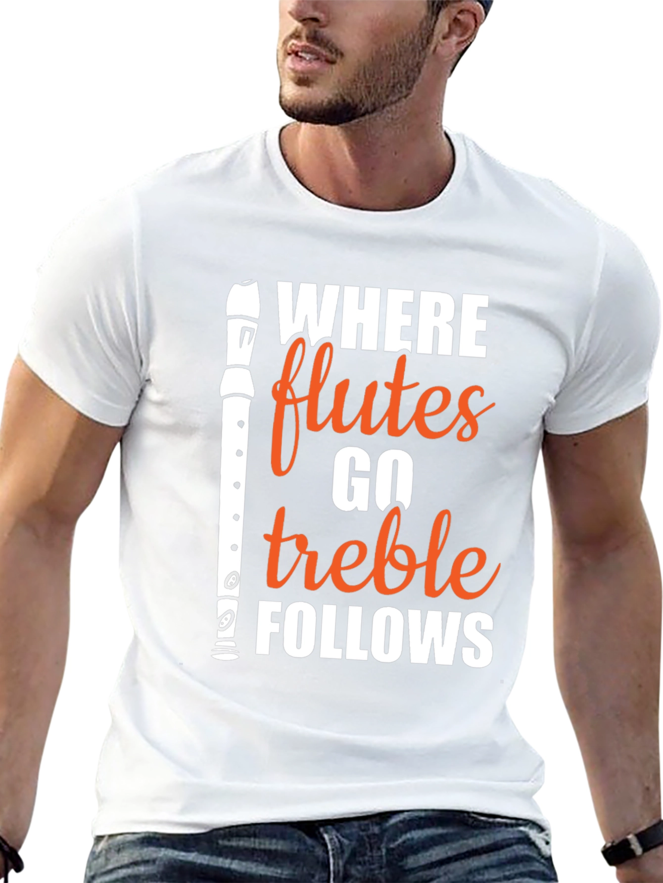 Where Flutes Go Treble Follows Black T-Shirt