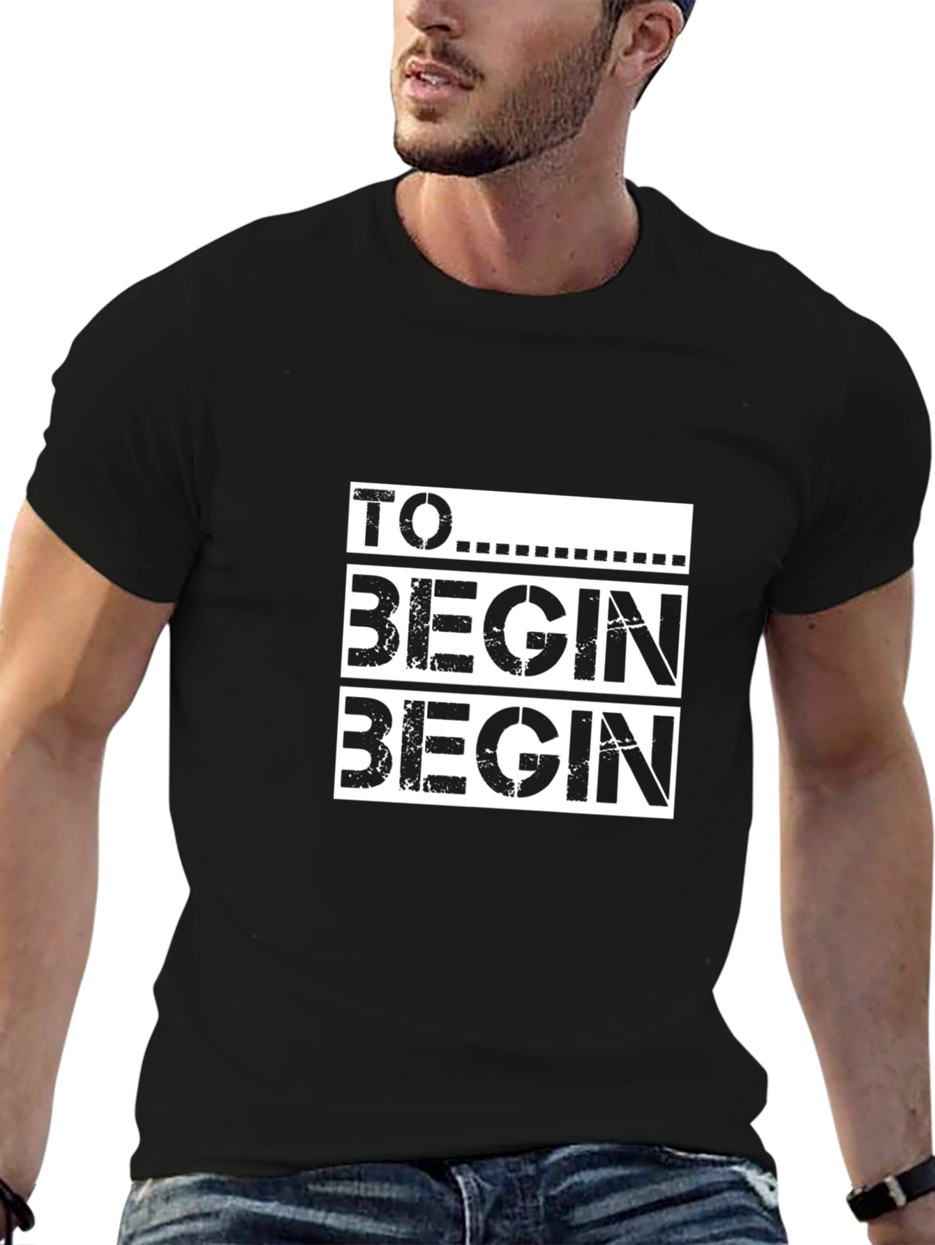 To Begin Black Graphic Tee