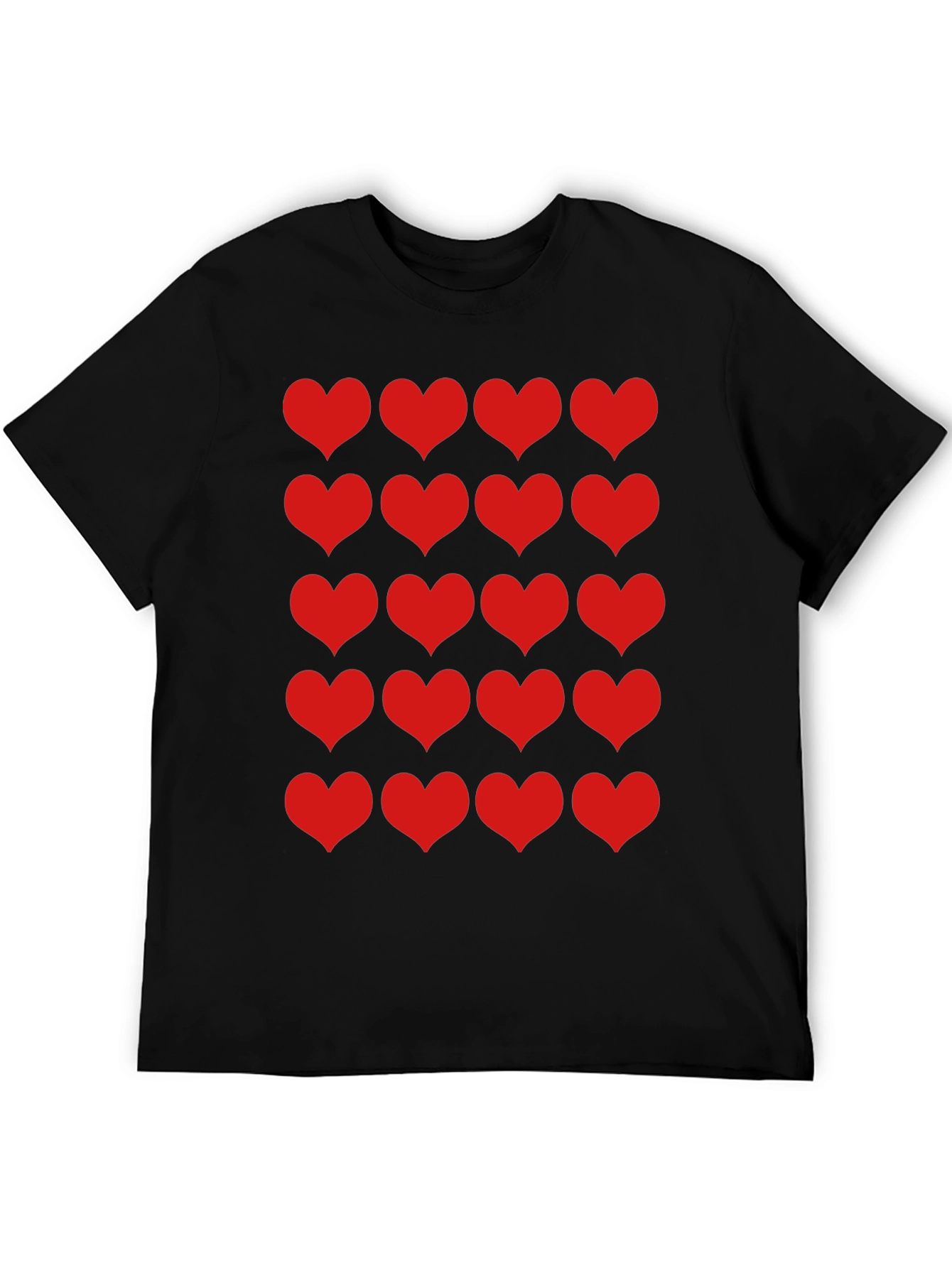 Heart Print Black Tee - Mens Fashion