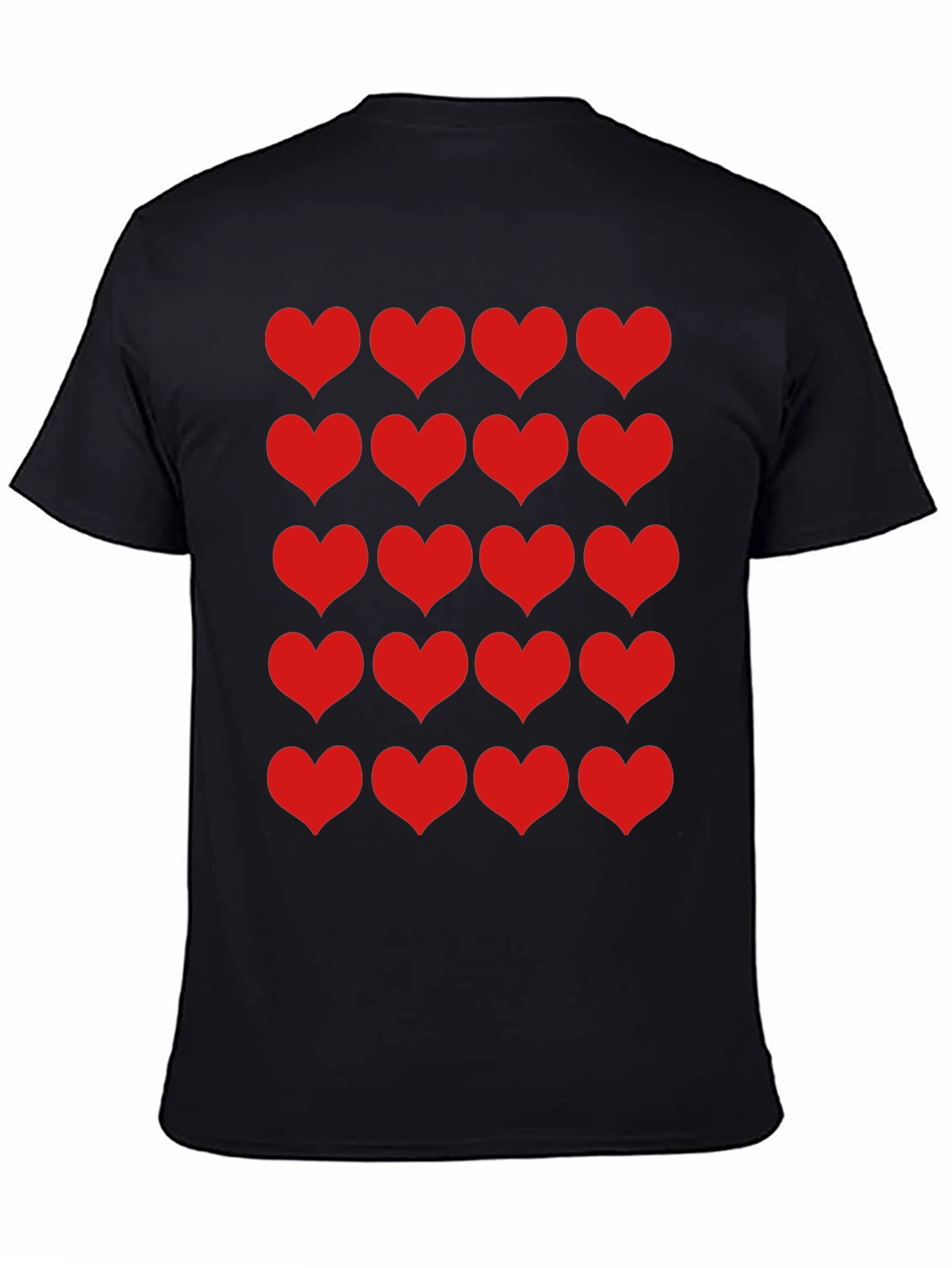 Heart Print Black Tee - Mens Fashion