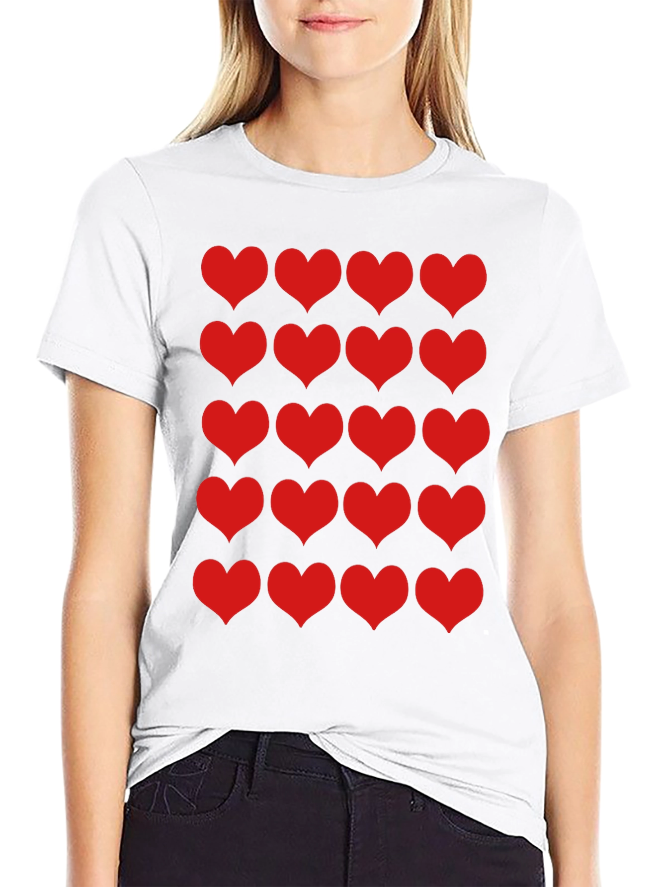 Heart Print Black Tee - Mens Fashion