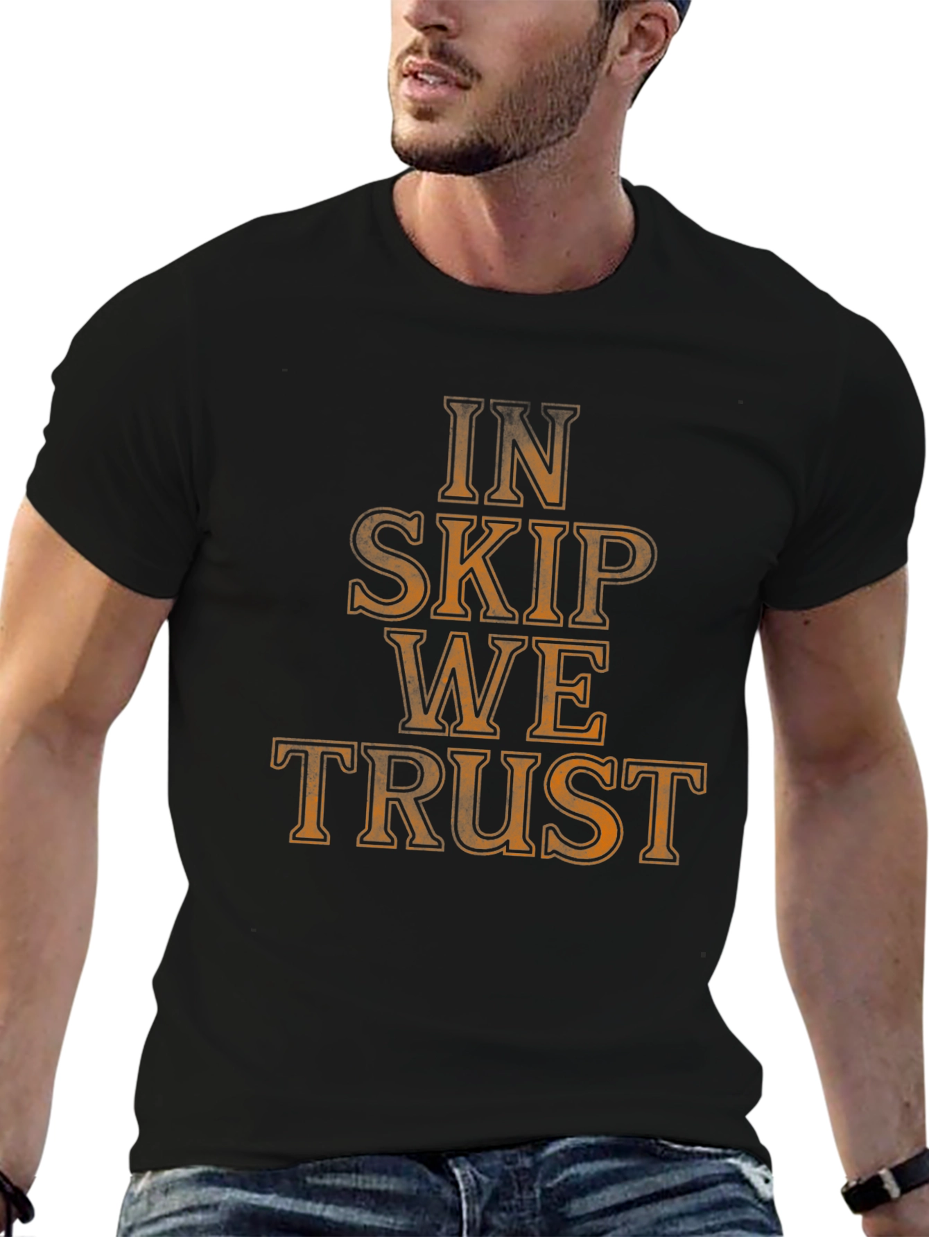 In Skip We Trust Graphic T-Shirt - Black