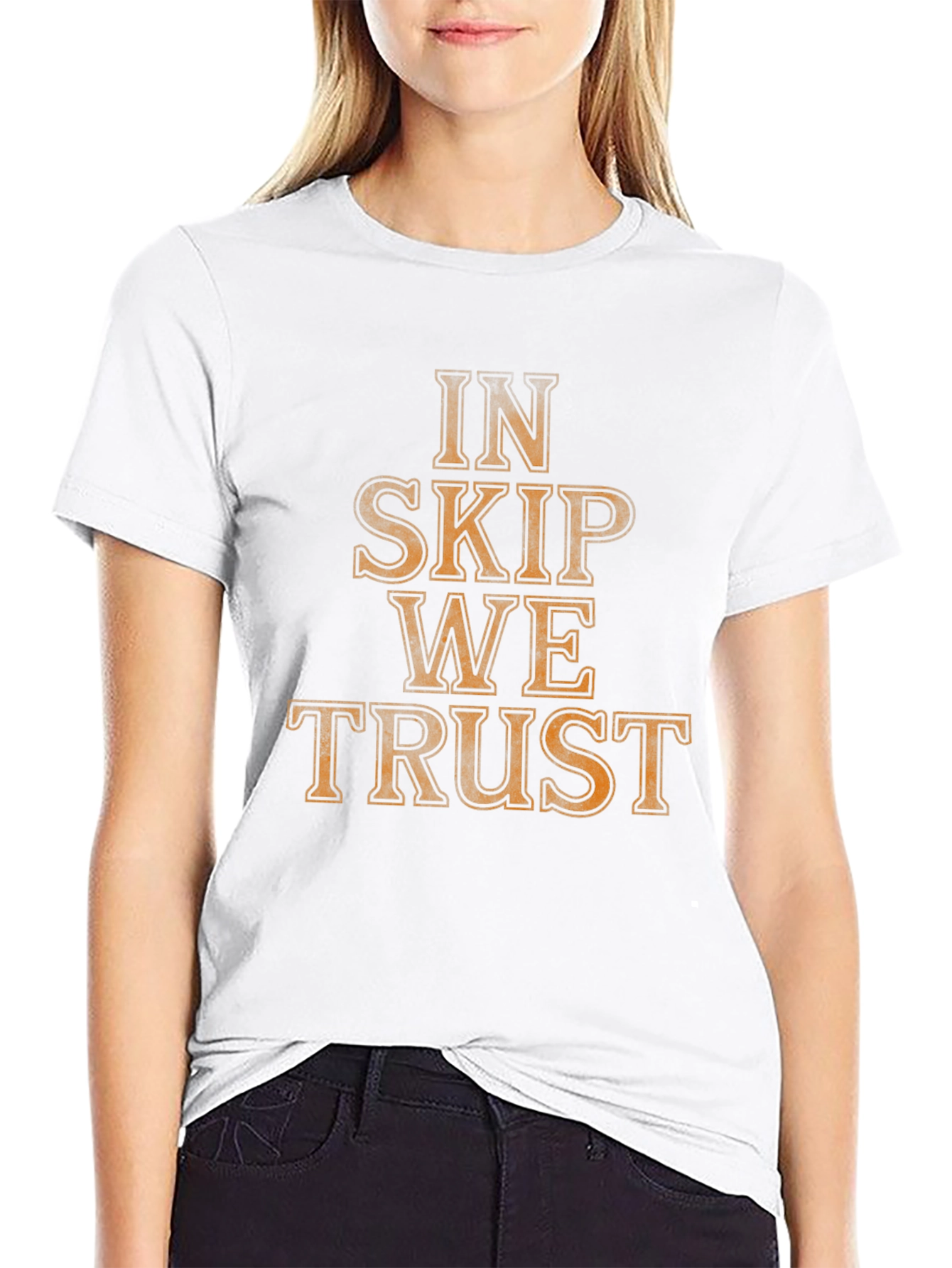 In Skip We Trust Graphic T-Shirt - Black