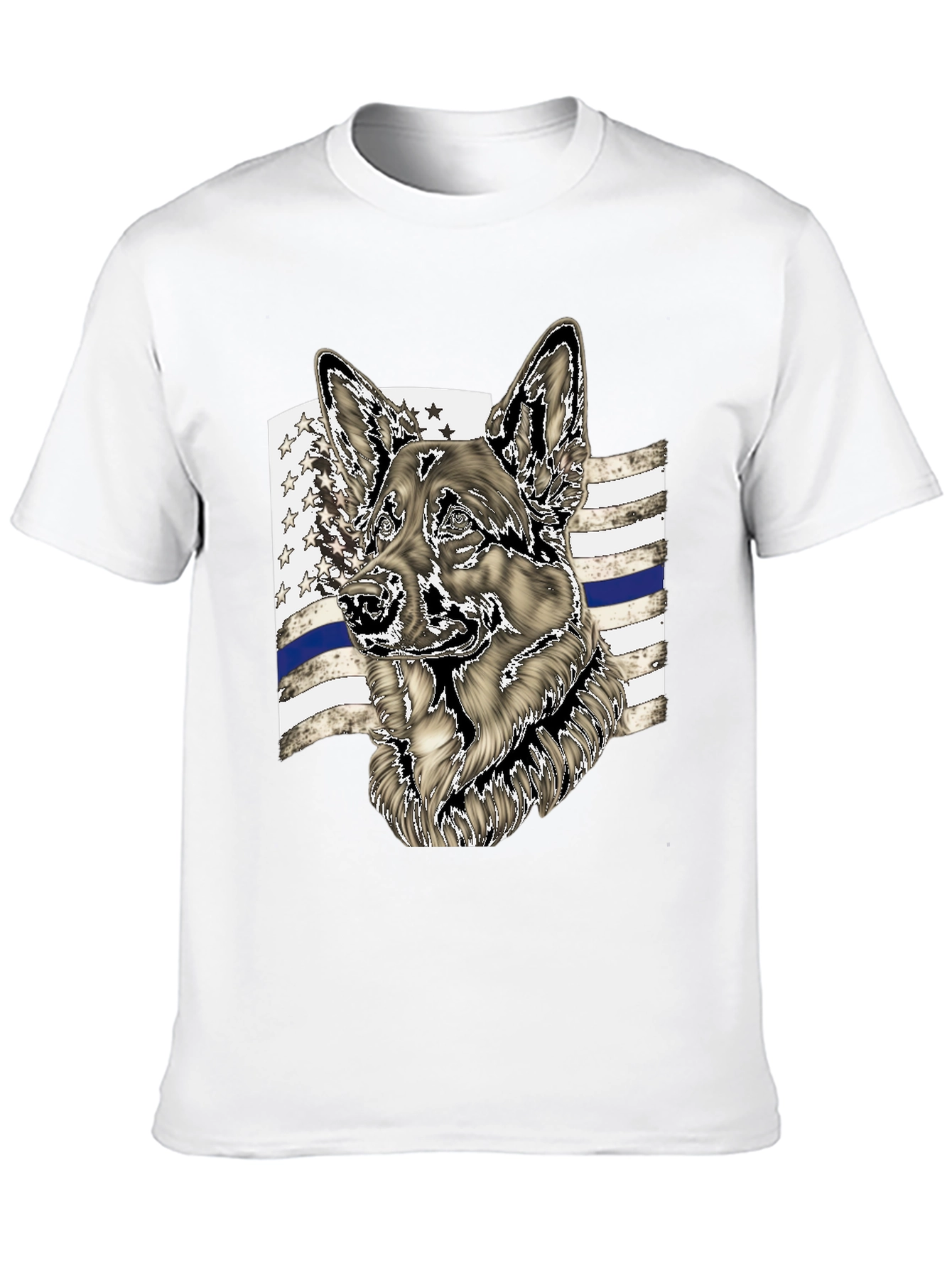 German Shepherd Thin Blue Line Graphic Tee