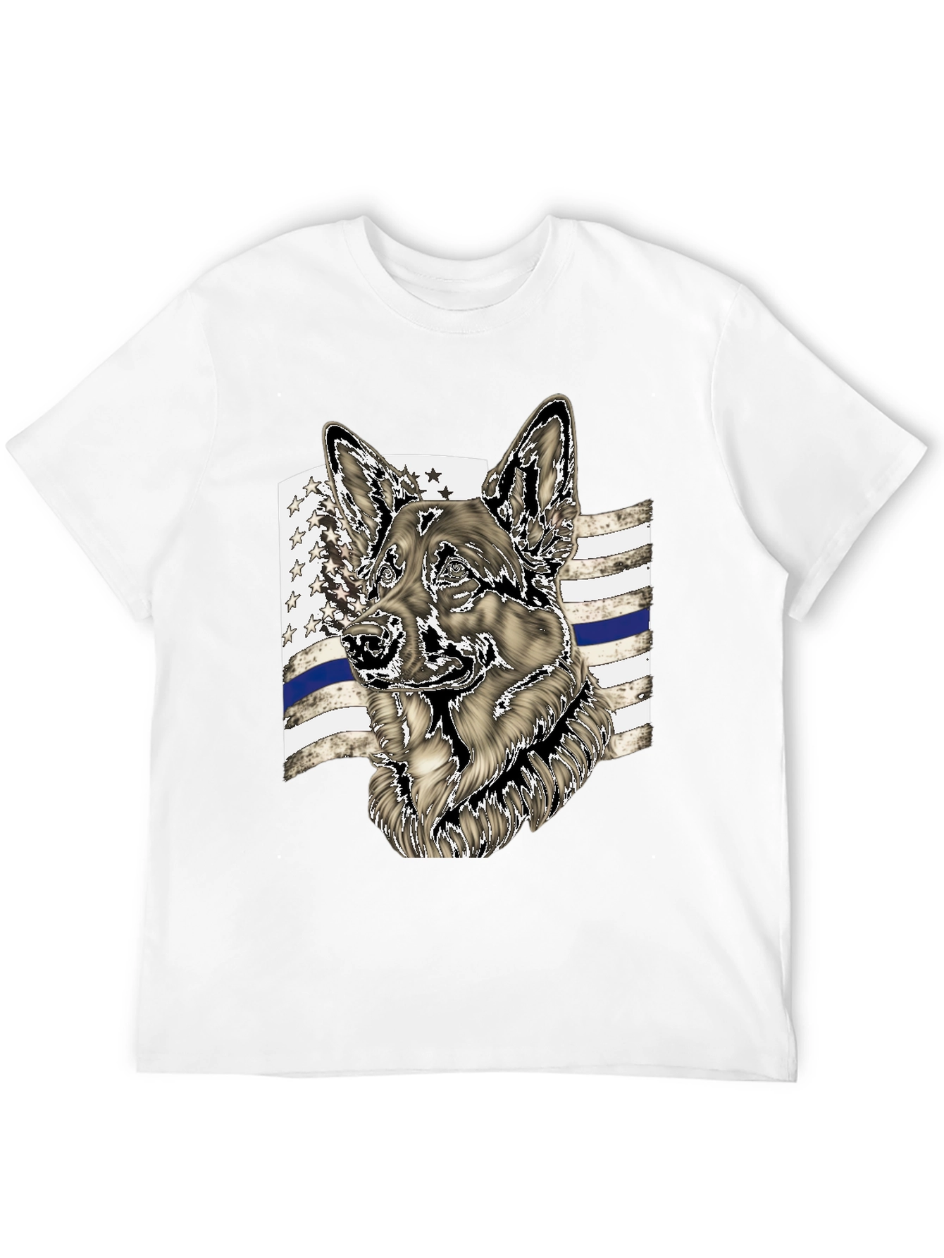 German Shepherd Thin Blue Line Graphic Tee