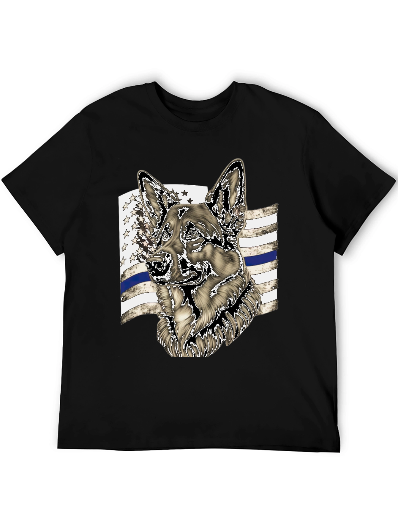 German Shepherd Thin Blue Line Graphic Tee