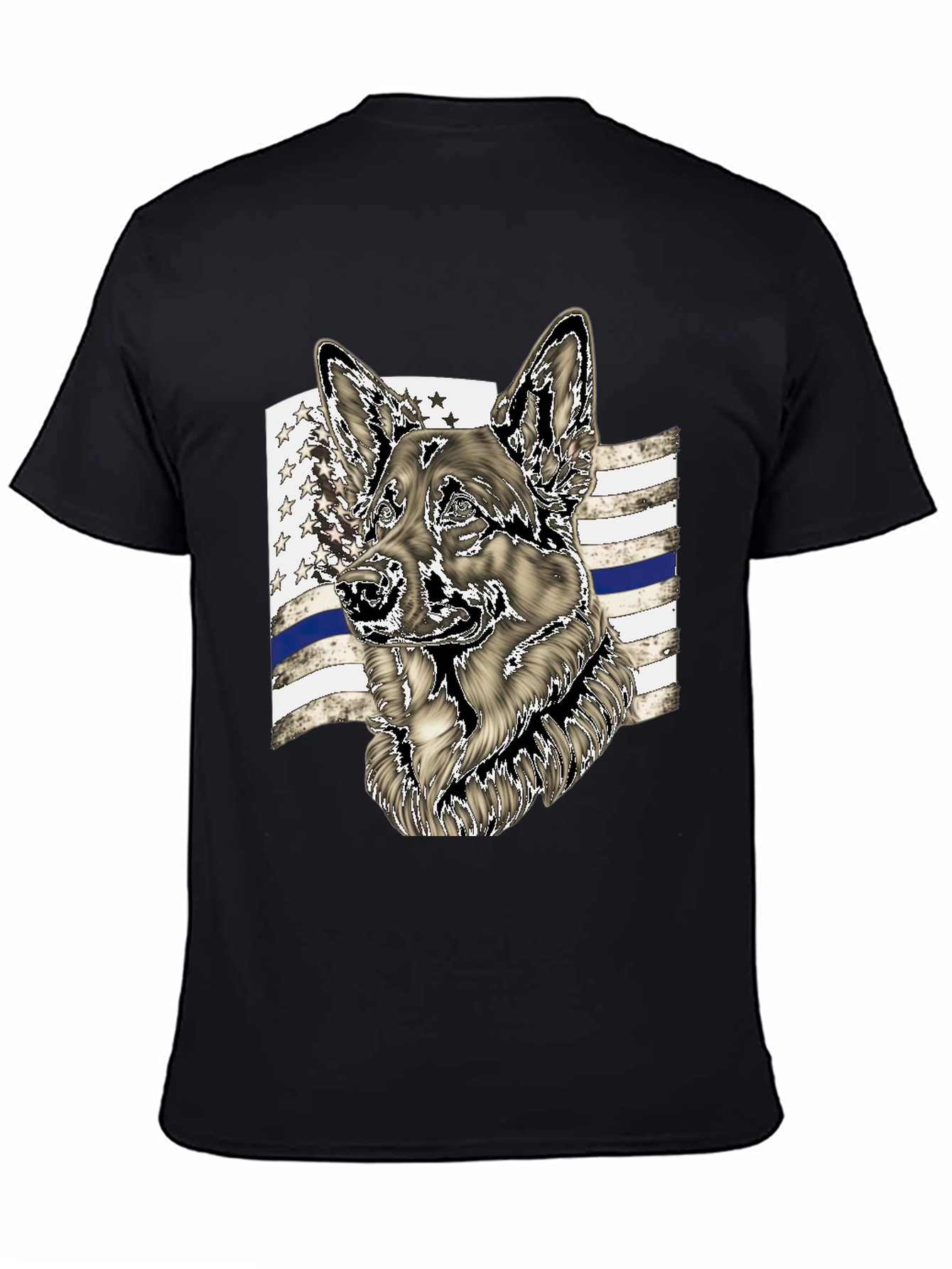 German Shepherd Thin Blue Line Graphic Tee