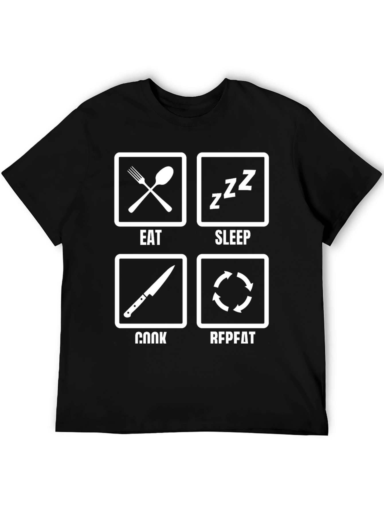 Eat Sleep Cook Repeat Funny Chef T-Shirt