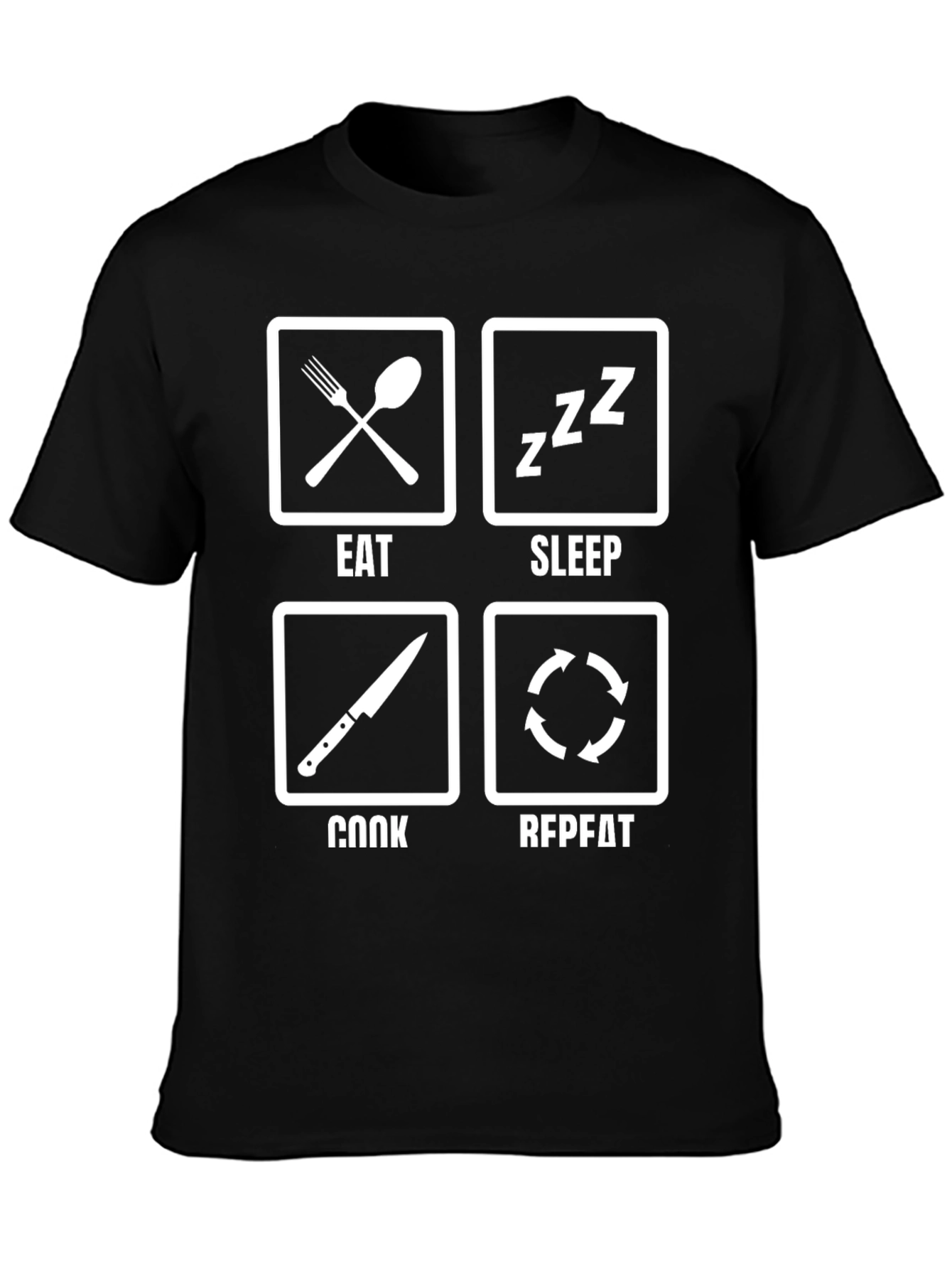 Eat Sleep Cook Repeat Funny Chef T-Shirt