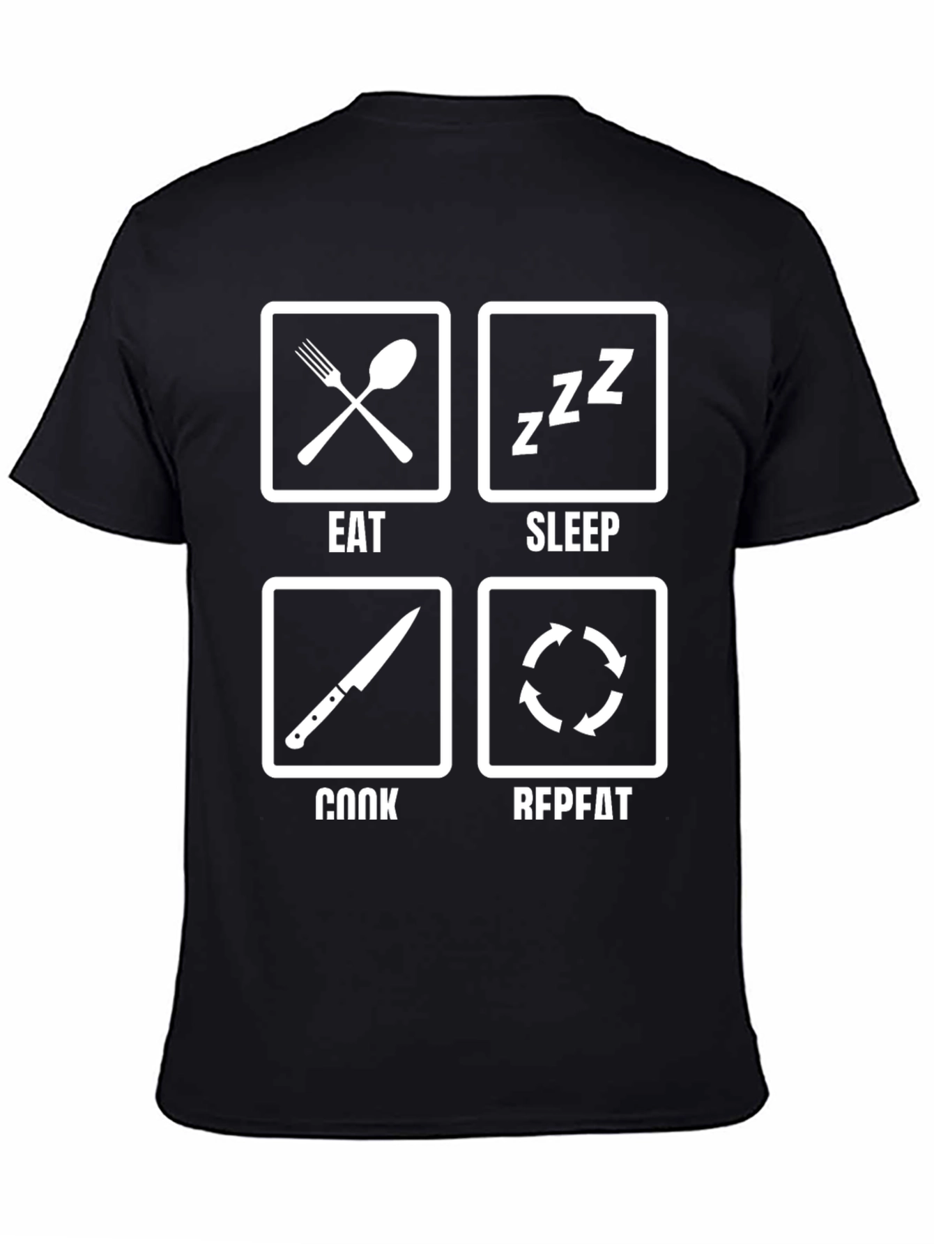 Eat Sleep Cook Repeat Funny Chef T-Shirt
