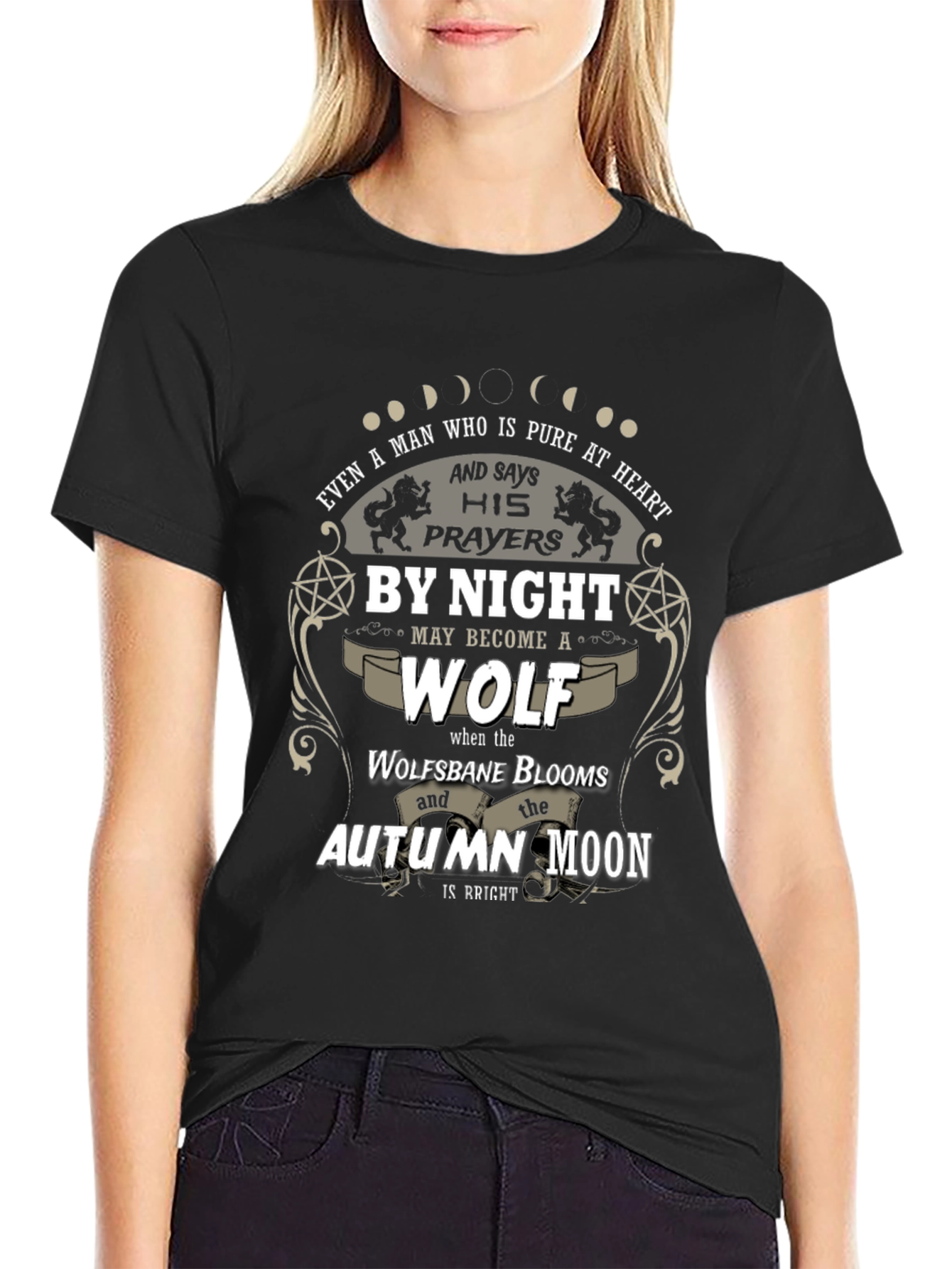 Pure Heart Wolf T-Shirt - Autumn Moon Design