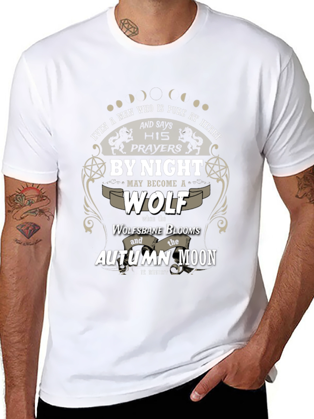 Pure Heart Wolf T-Shirt - Autumn Moon Design
