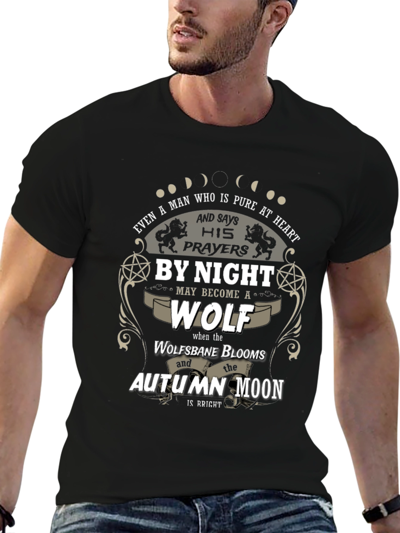 Pure Heart Wolf T-Shirt - Autumn Moon Design