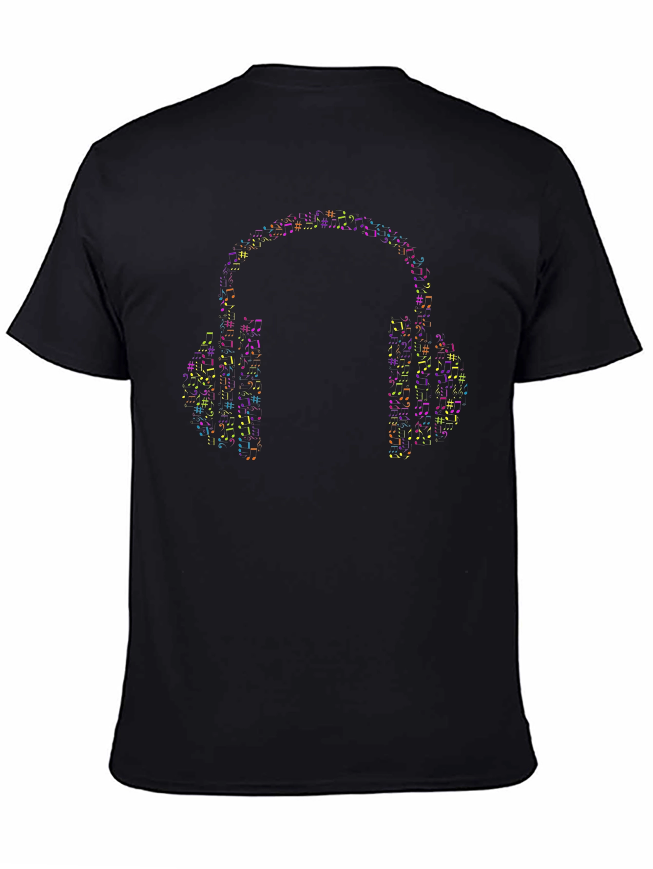 Musical Headphones Graphic Tee - Black