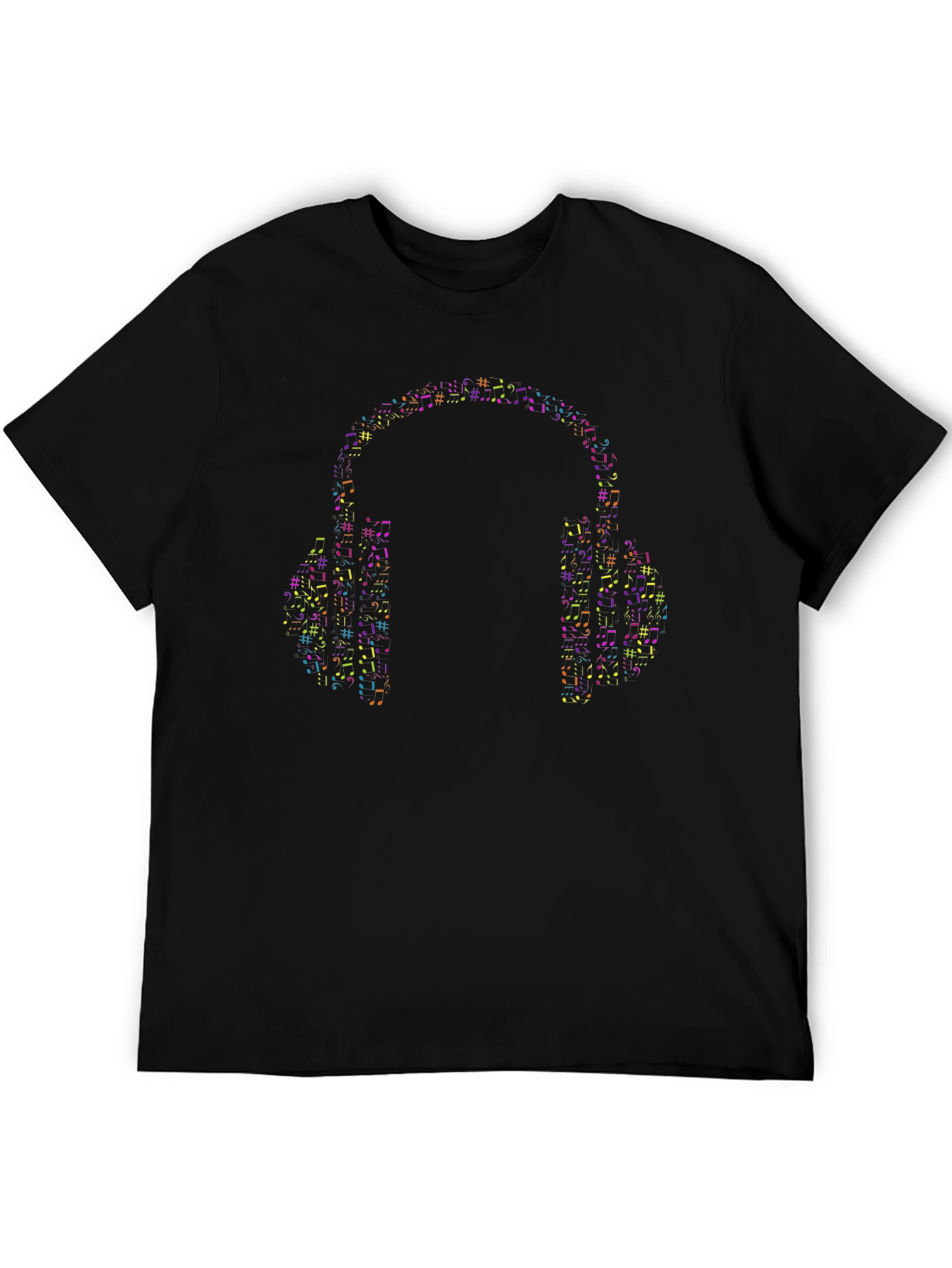 Musical Headphones Graphic Tee - Black