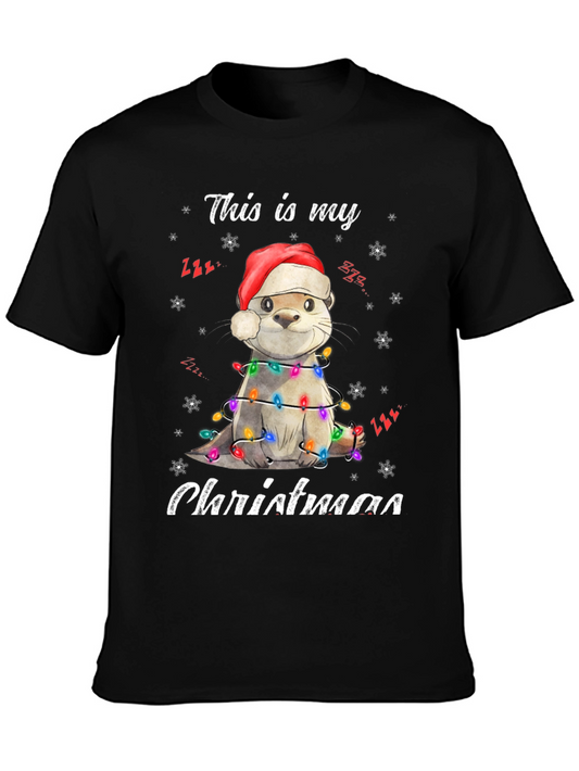 Festive Otter Christmas T-Shirt