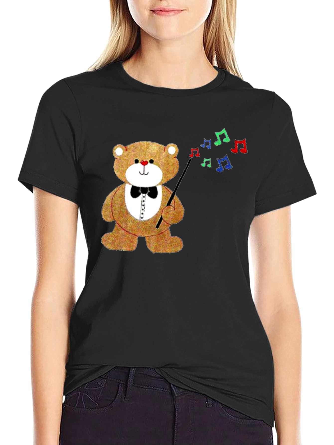 Teddy Bear Conductor Graphic T-Shirt