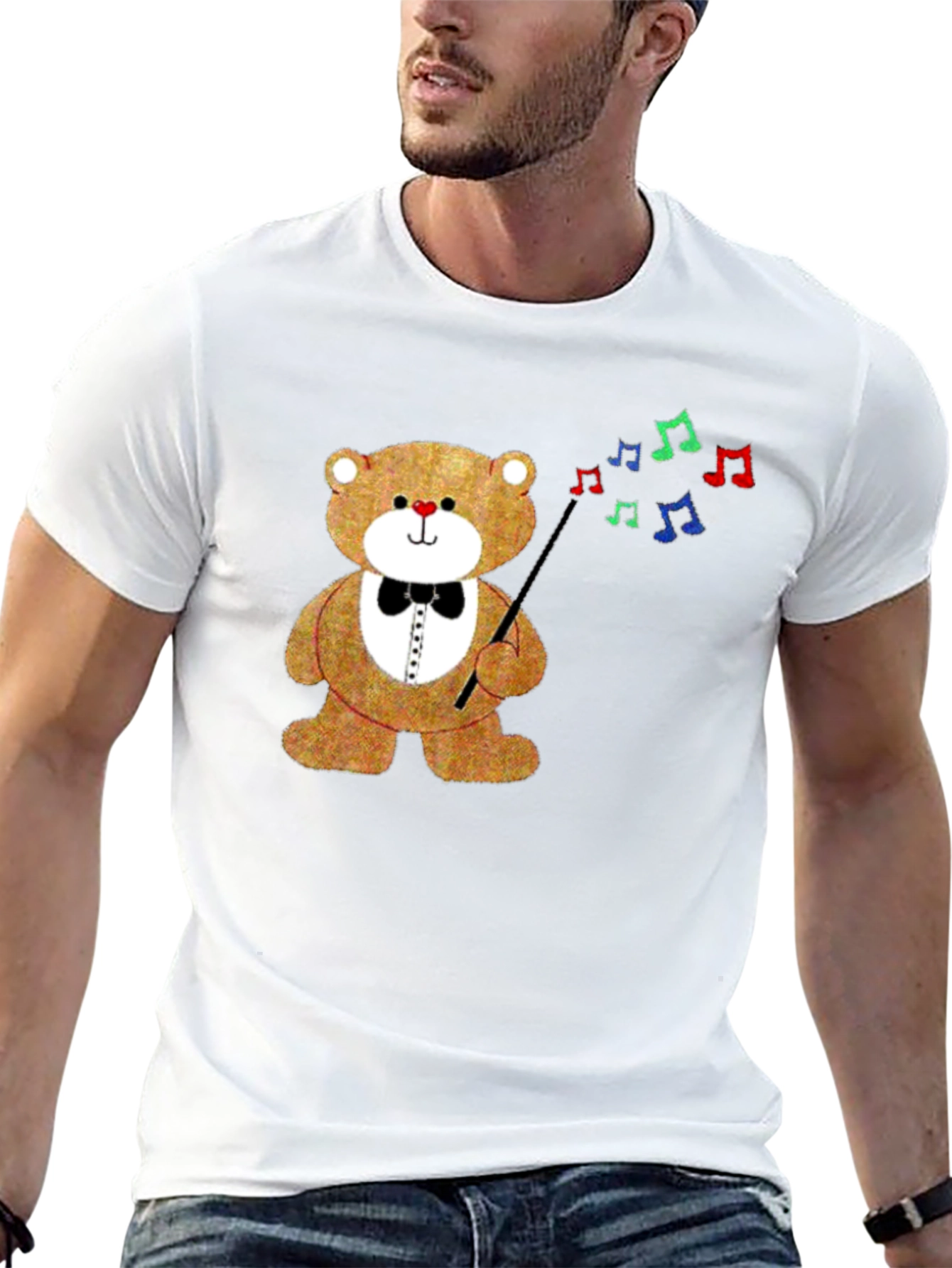 Teddy Bear Conductor Graphic T-Shirt