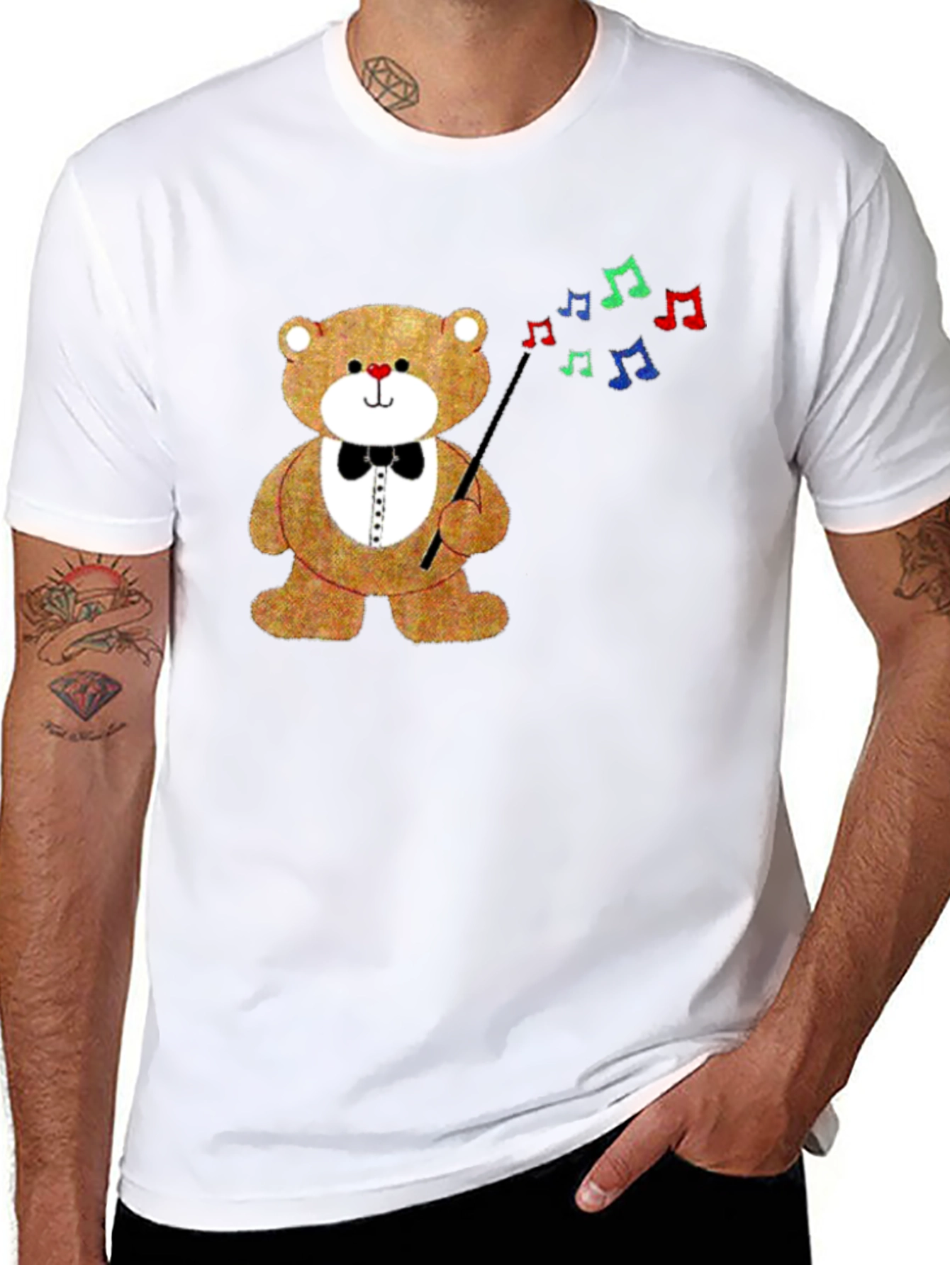 Teddy Bear Conductor Graphic T-Shirt