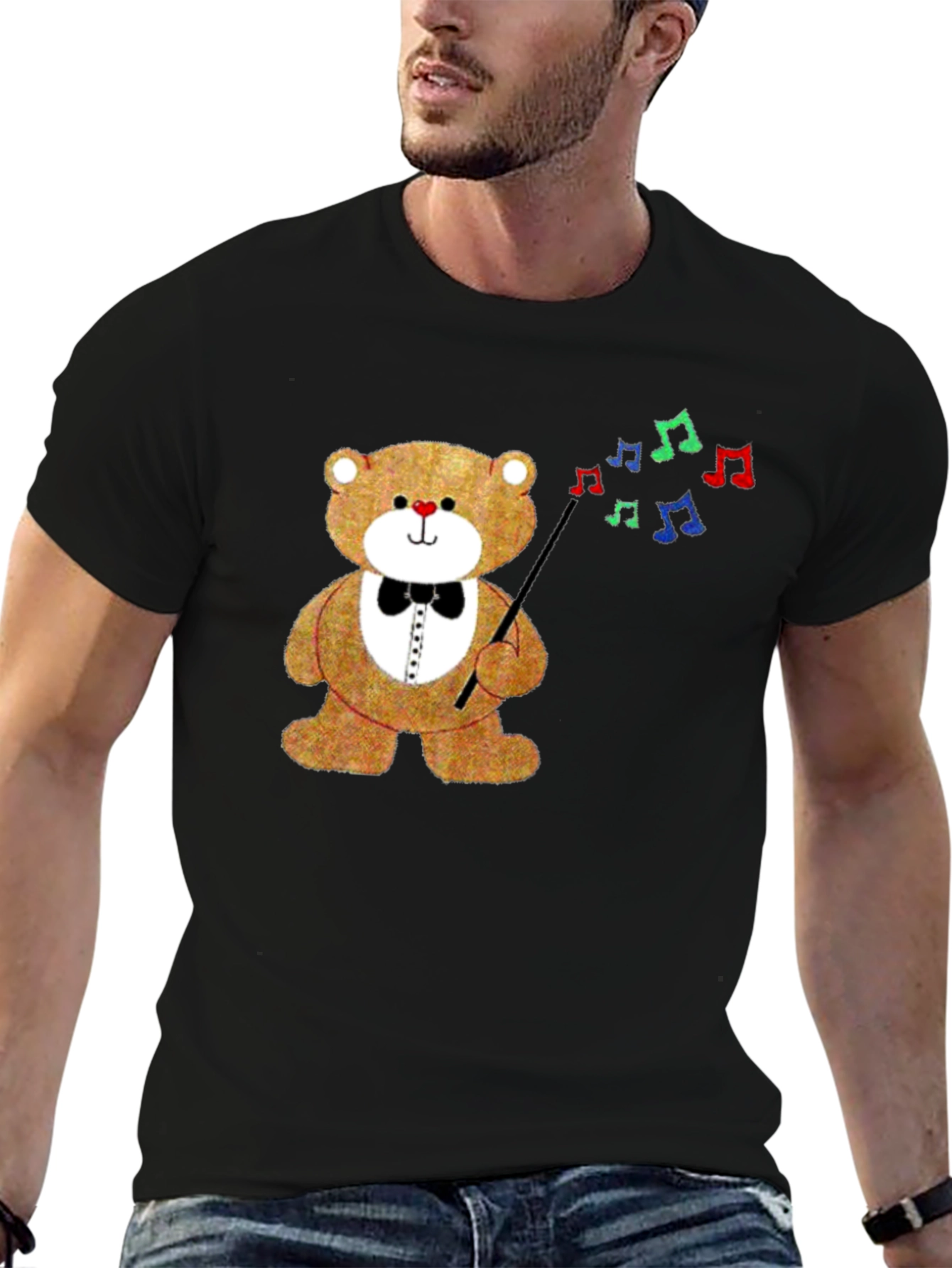 Teddy Bear Conductor Graphic T-Shirt