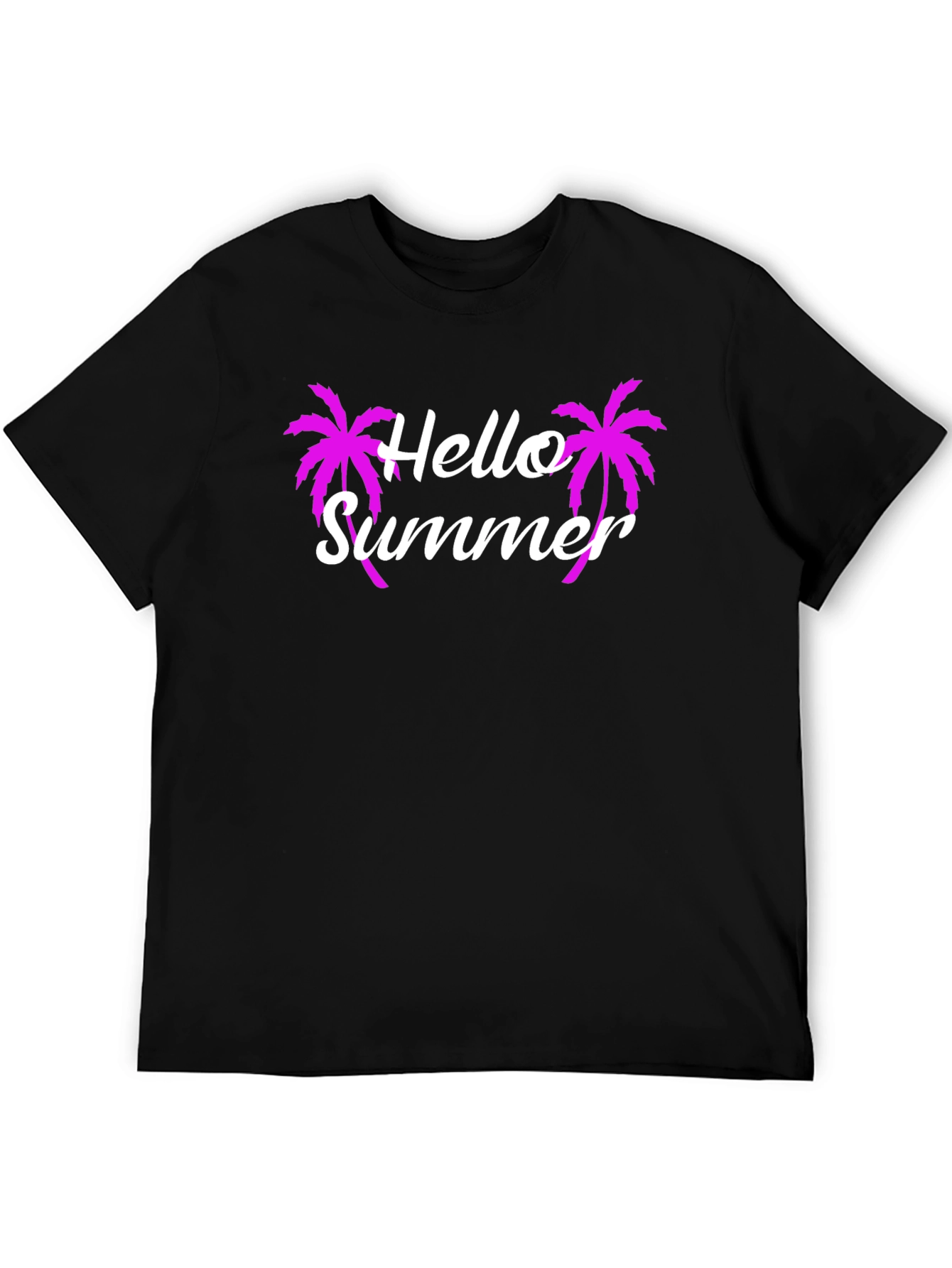 Hello Summer Graphic Tee - Tropical Palm Tree T-Shirt