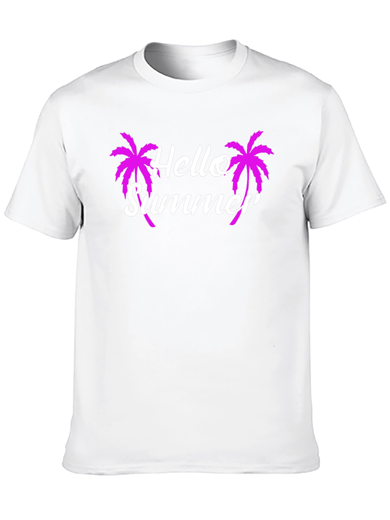 Hello Summer Graphic Tee - Tropical Palm Tree T-Shirt