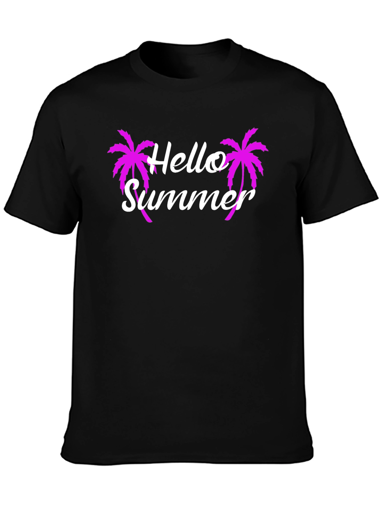 Hello Summer Graphic Tee - Tropical Palm Tree T-Shirt