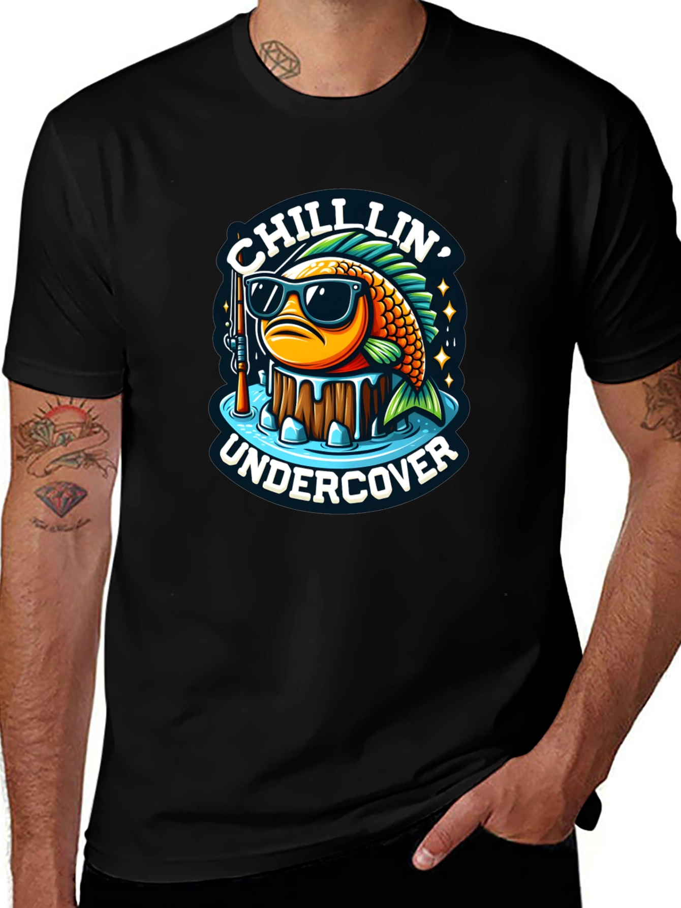 Chillin Undercover Fish Graphic Tee